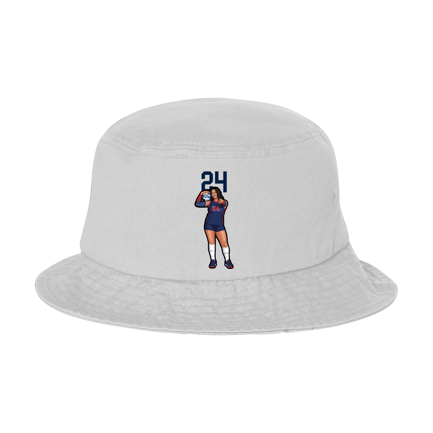 Bucket Cap — Number Top in White