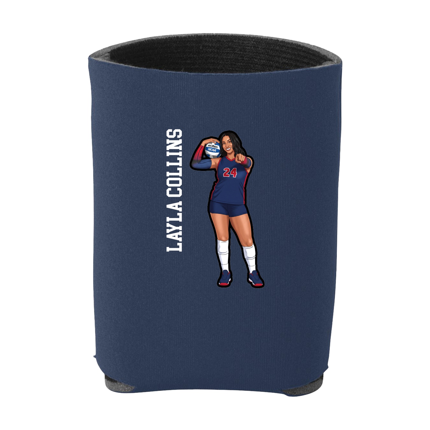Can Holder — Name Vertical in Navy