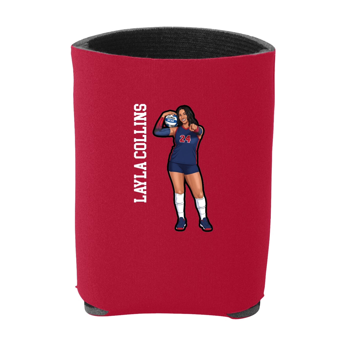 Can Holder — Name Vertical in Red