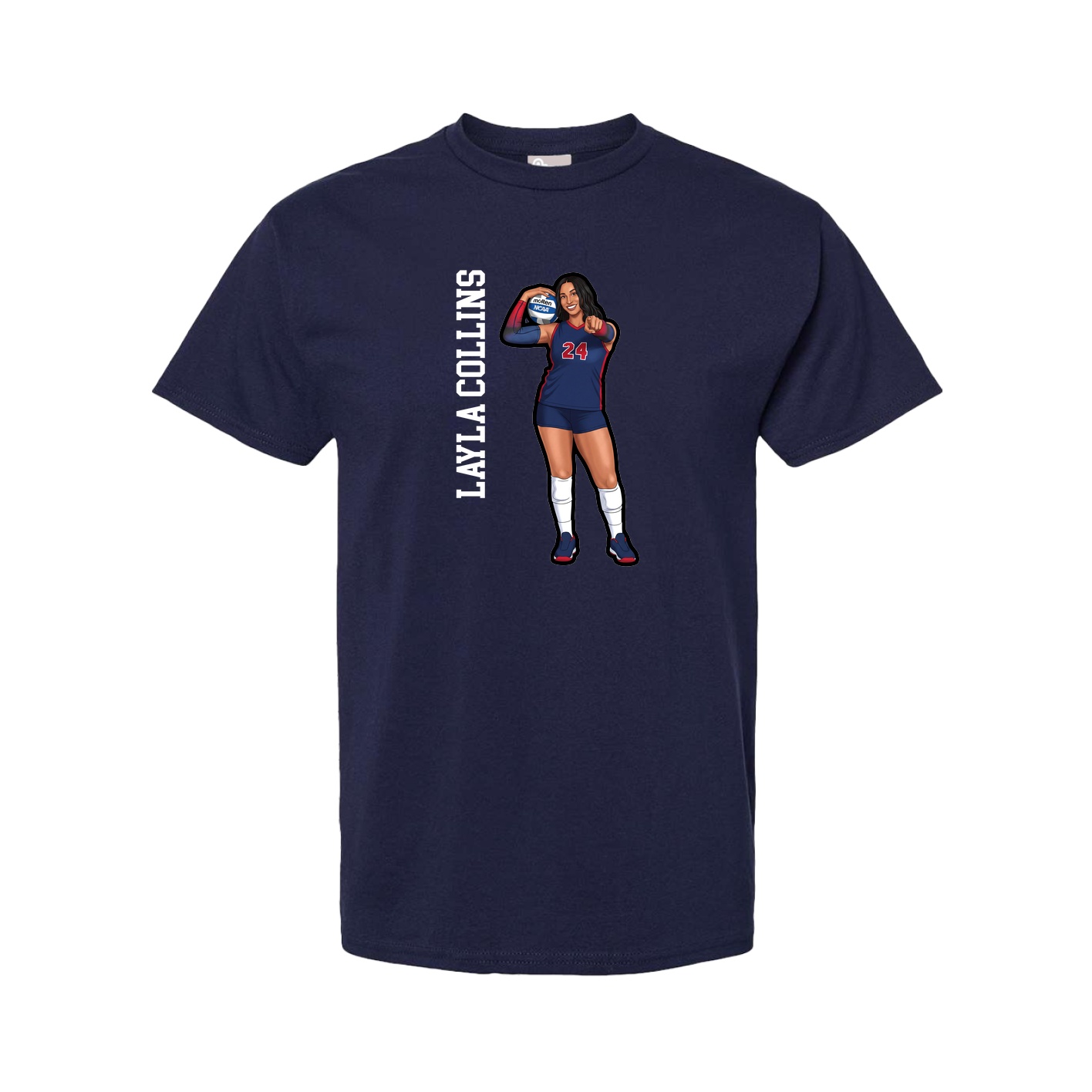 Tee — Name Vertical in Navy