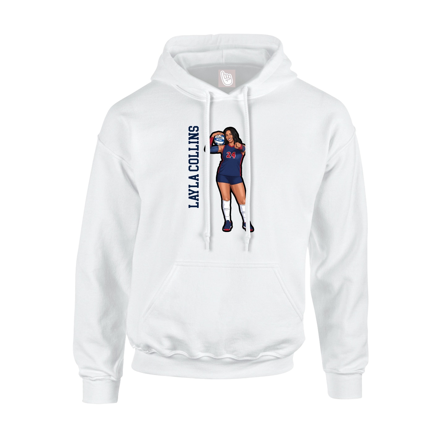 Youth Hoodie — Name Vertical in White