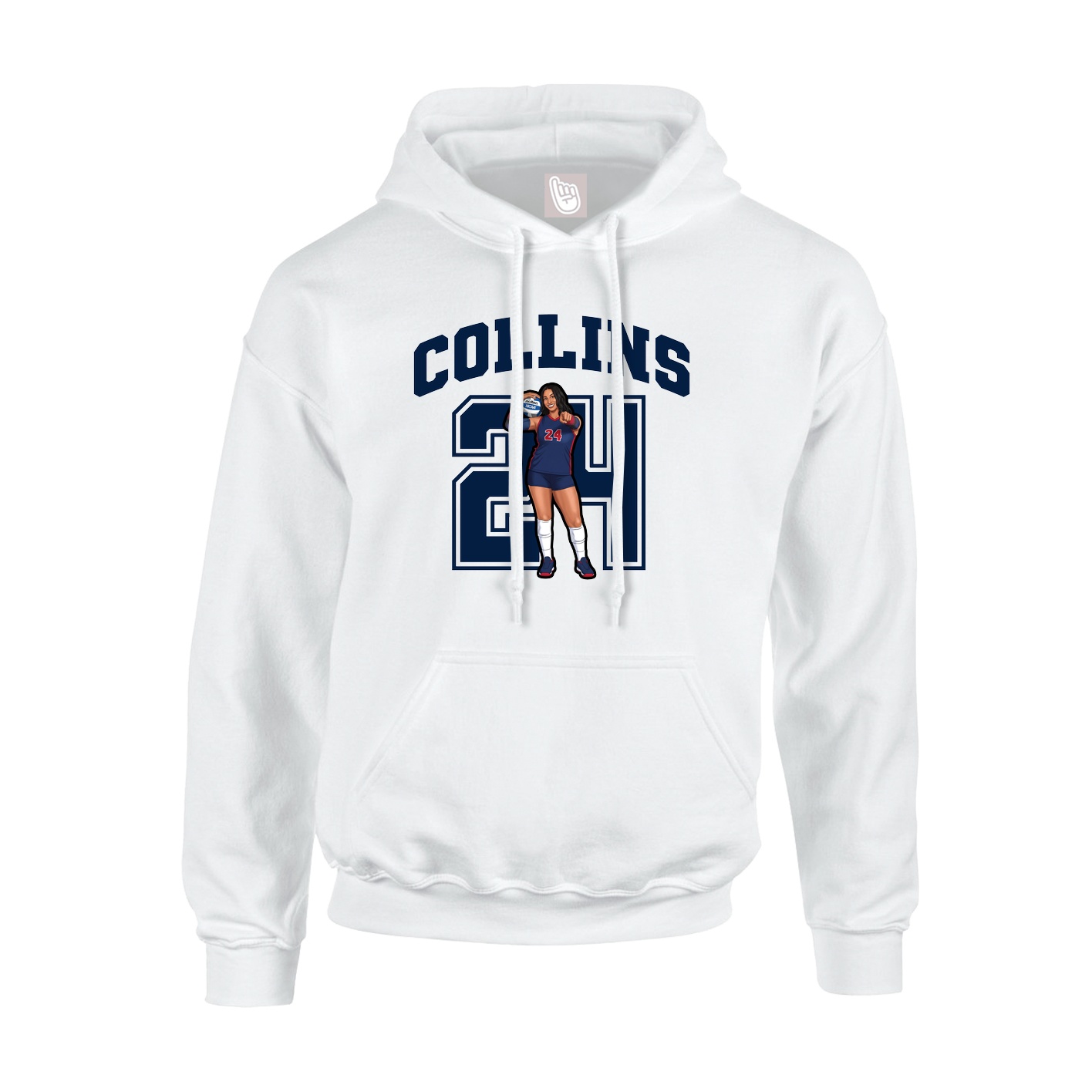 Youth Hoodie — Number in White