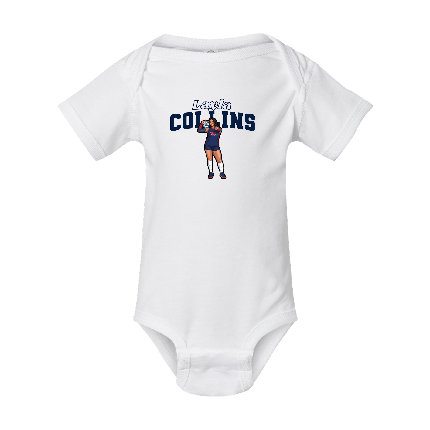 Baby Onesie — Name Arch in White
