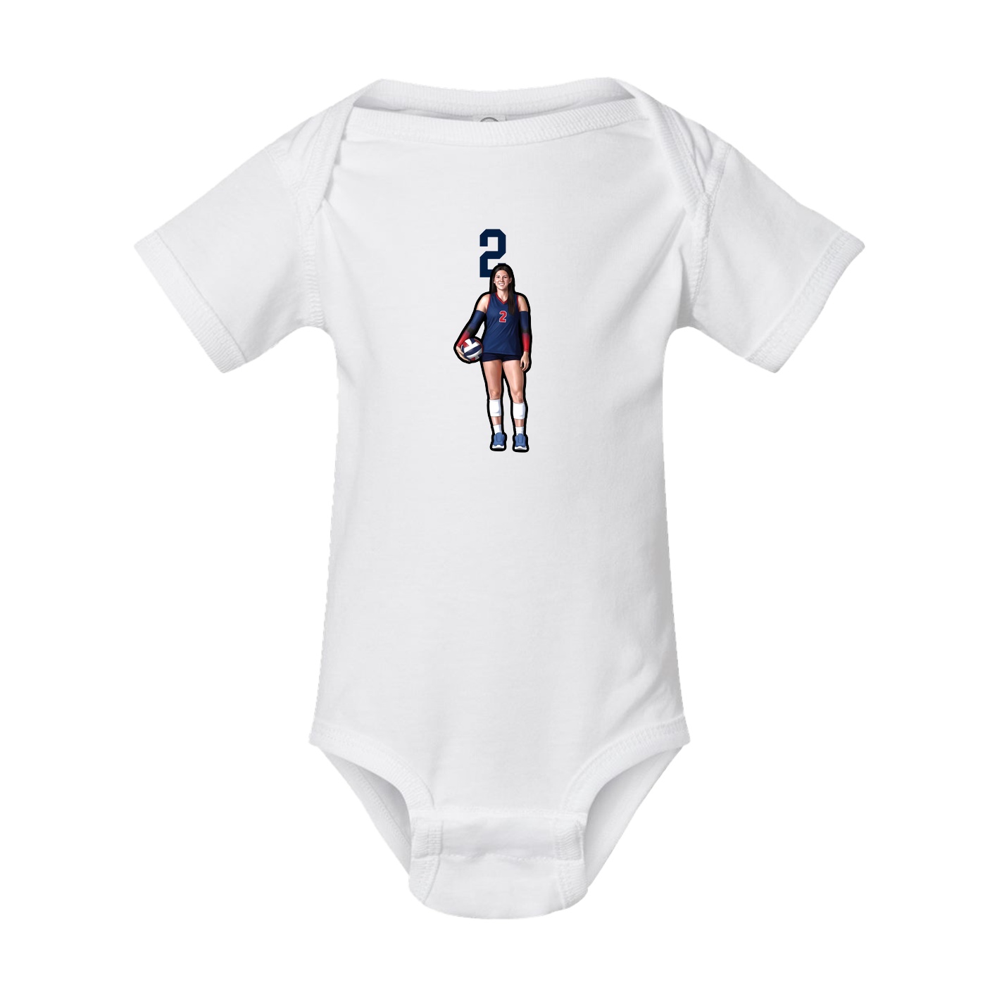 Baby Onesie — Number Top in White