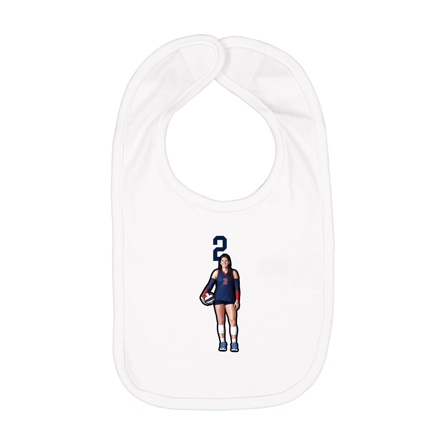 Infant Bib — Number Top in White