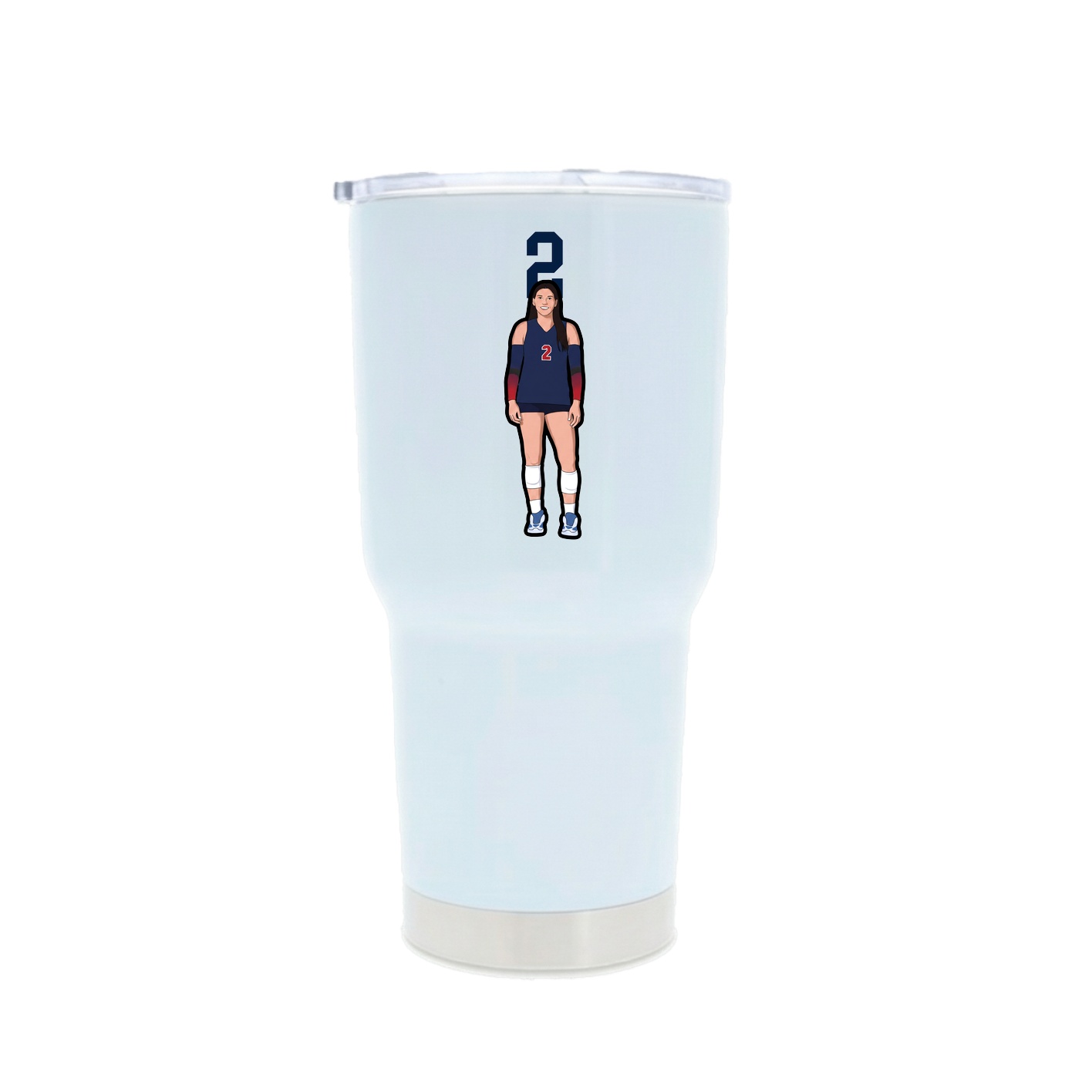 30oz Stainless Steel Tumbler — Number Top in White