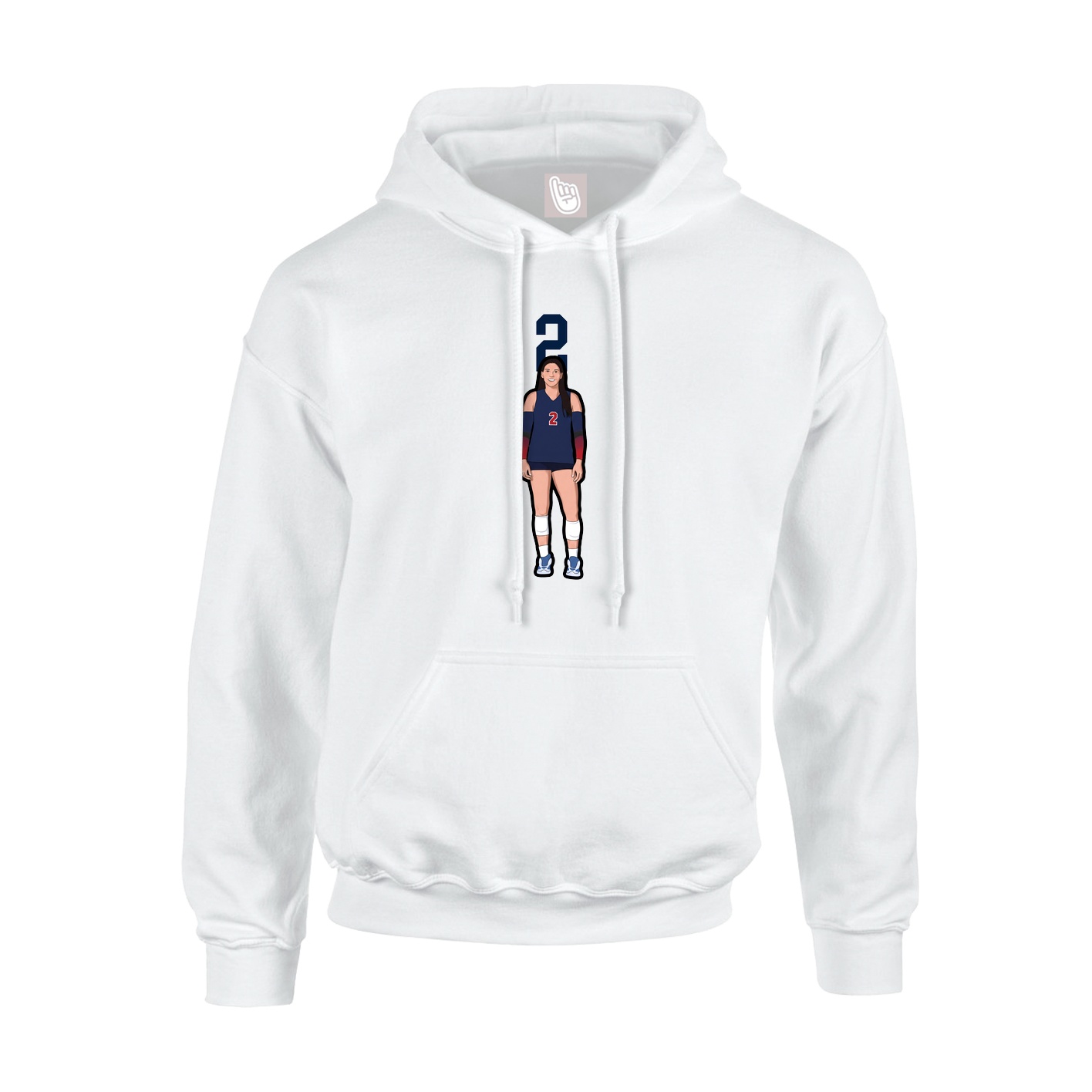 Hoodie — Number Top in White