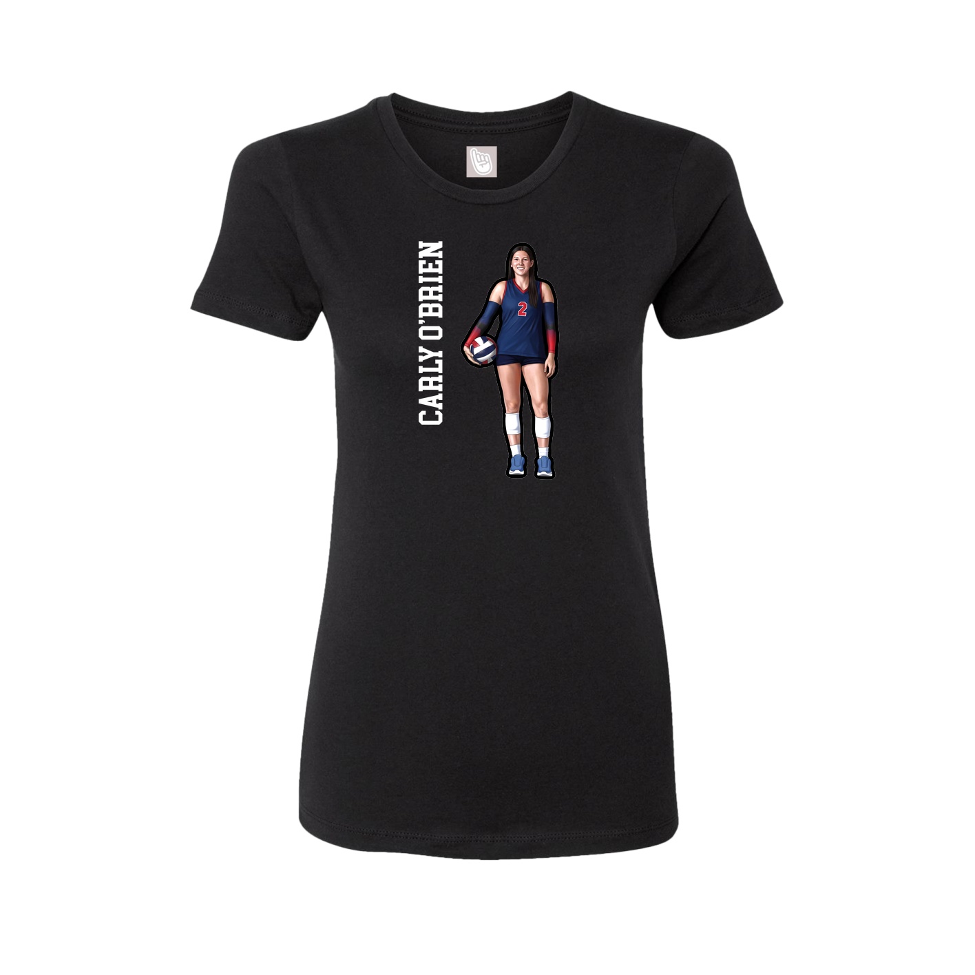 Fitted Women's Tee — Name Vertical in Black