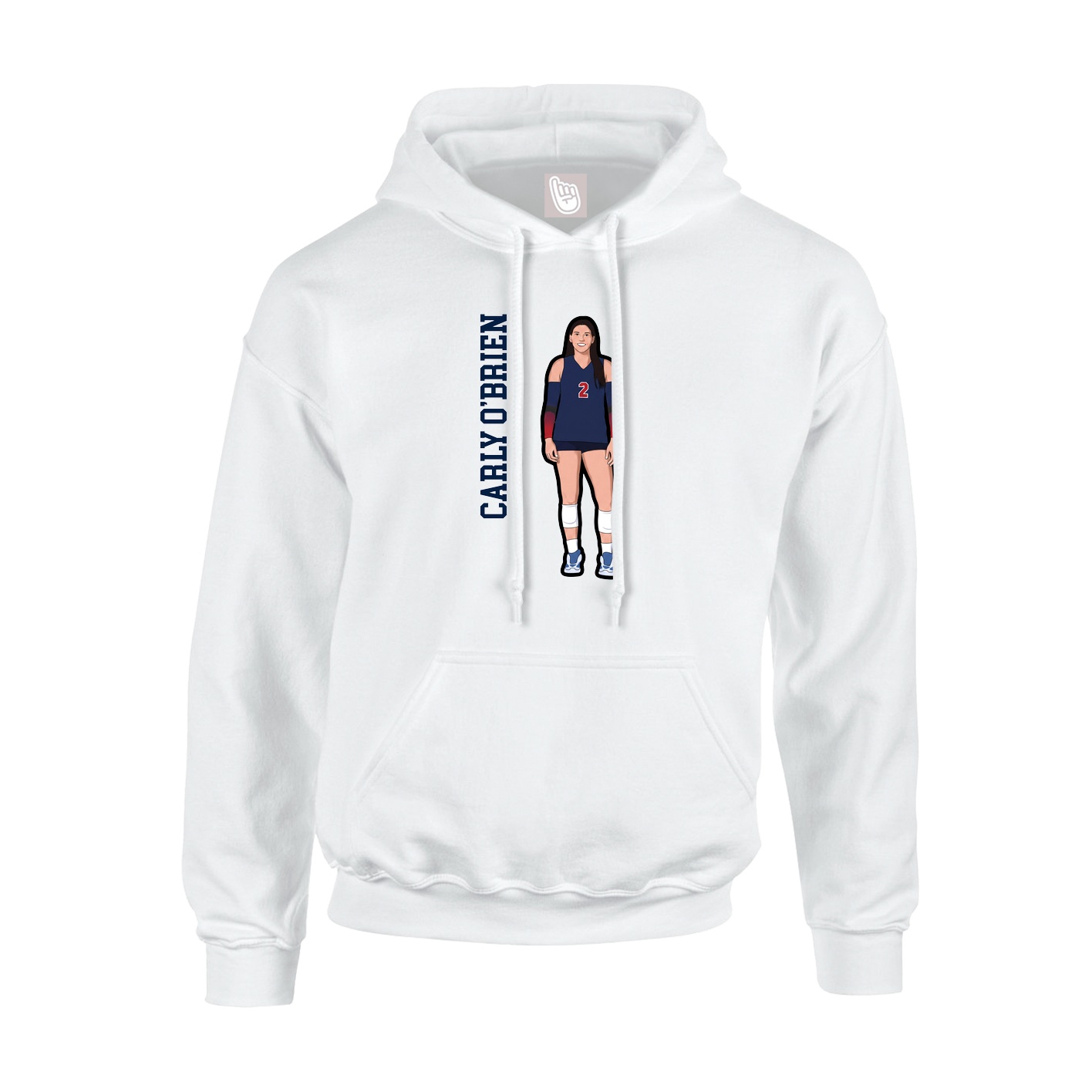 Youth Hoodie — Name Vertical in White