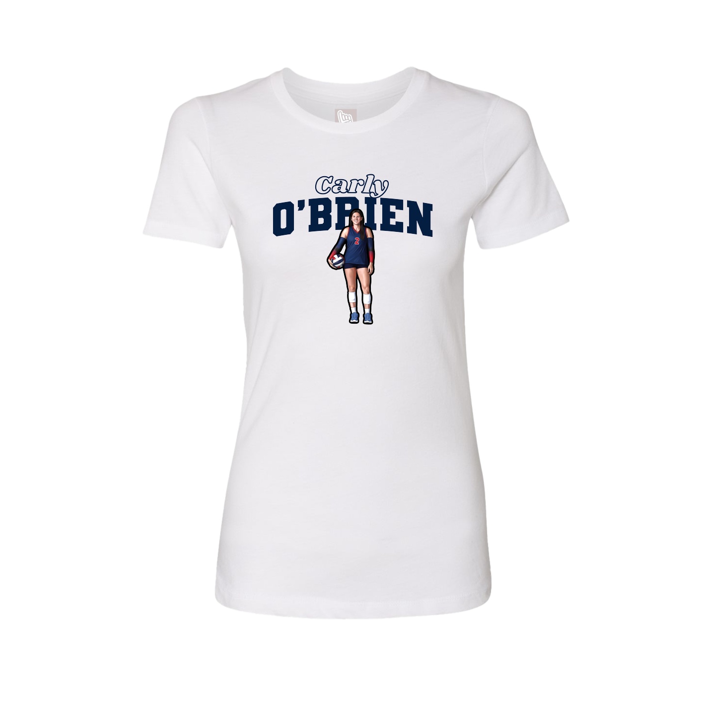Fitted Women's Tee — Name Arch in White