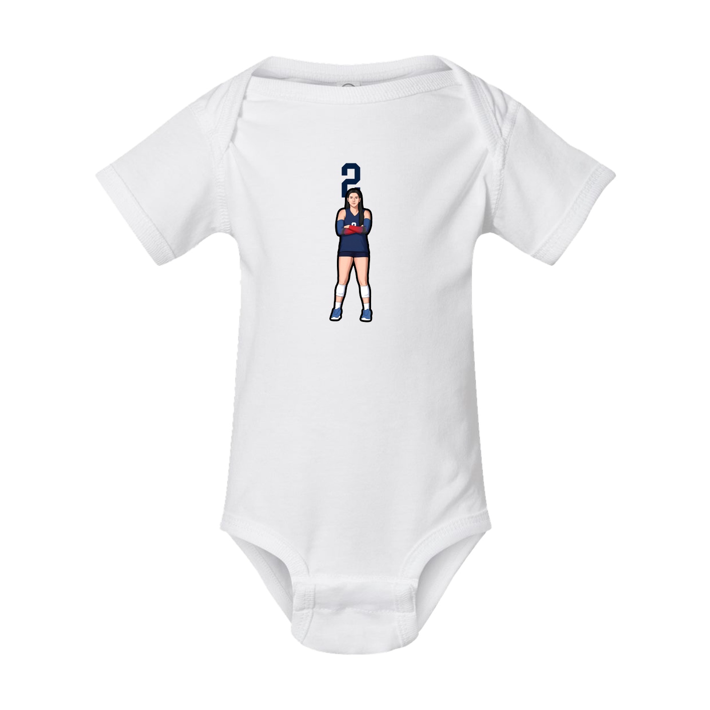 Baby Onesie — Number Top in White