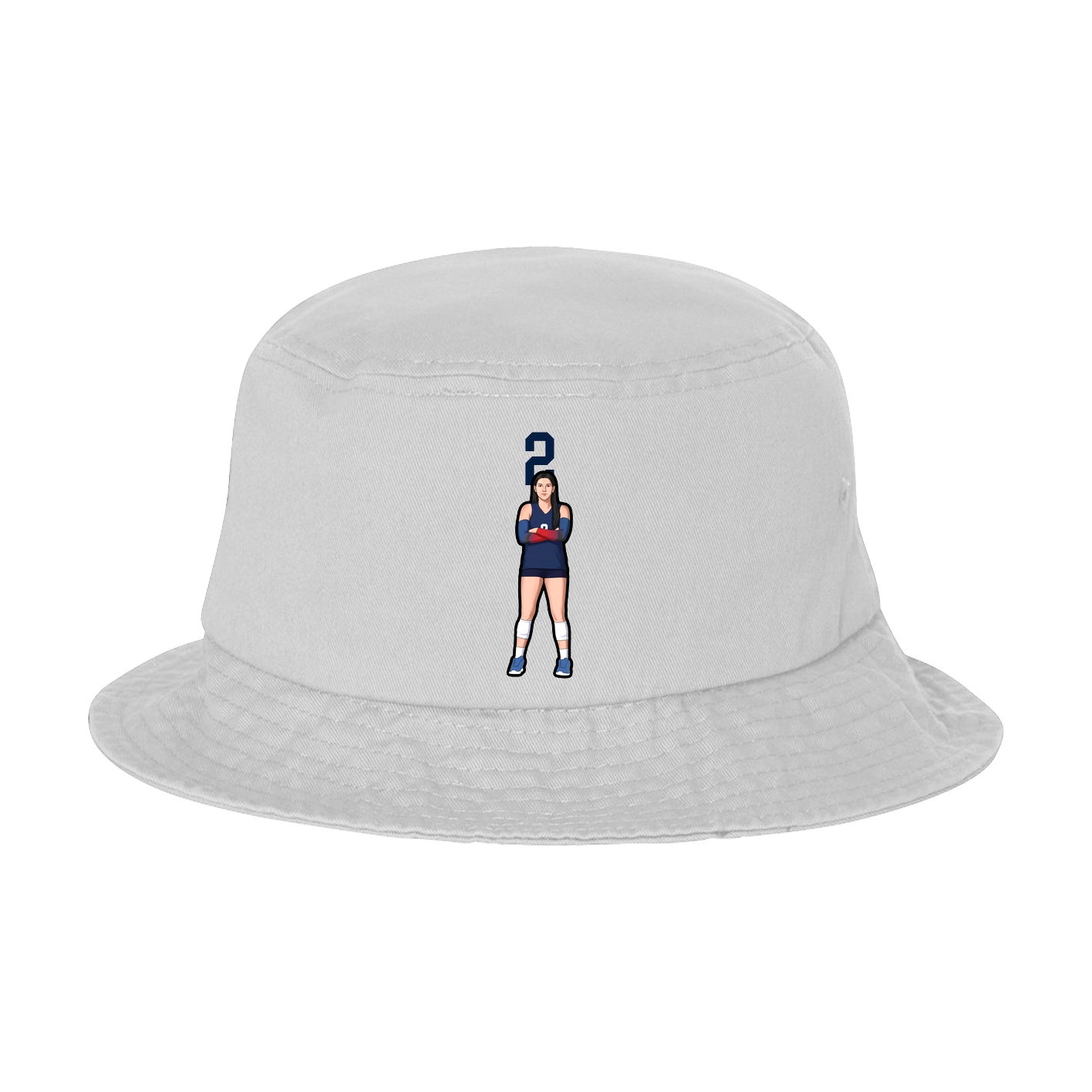 Bucket Cap — Number Top in White