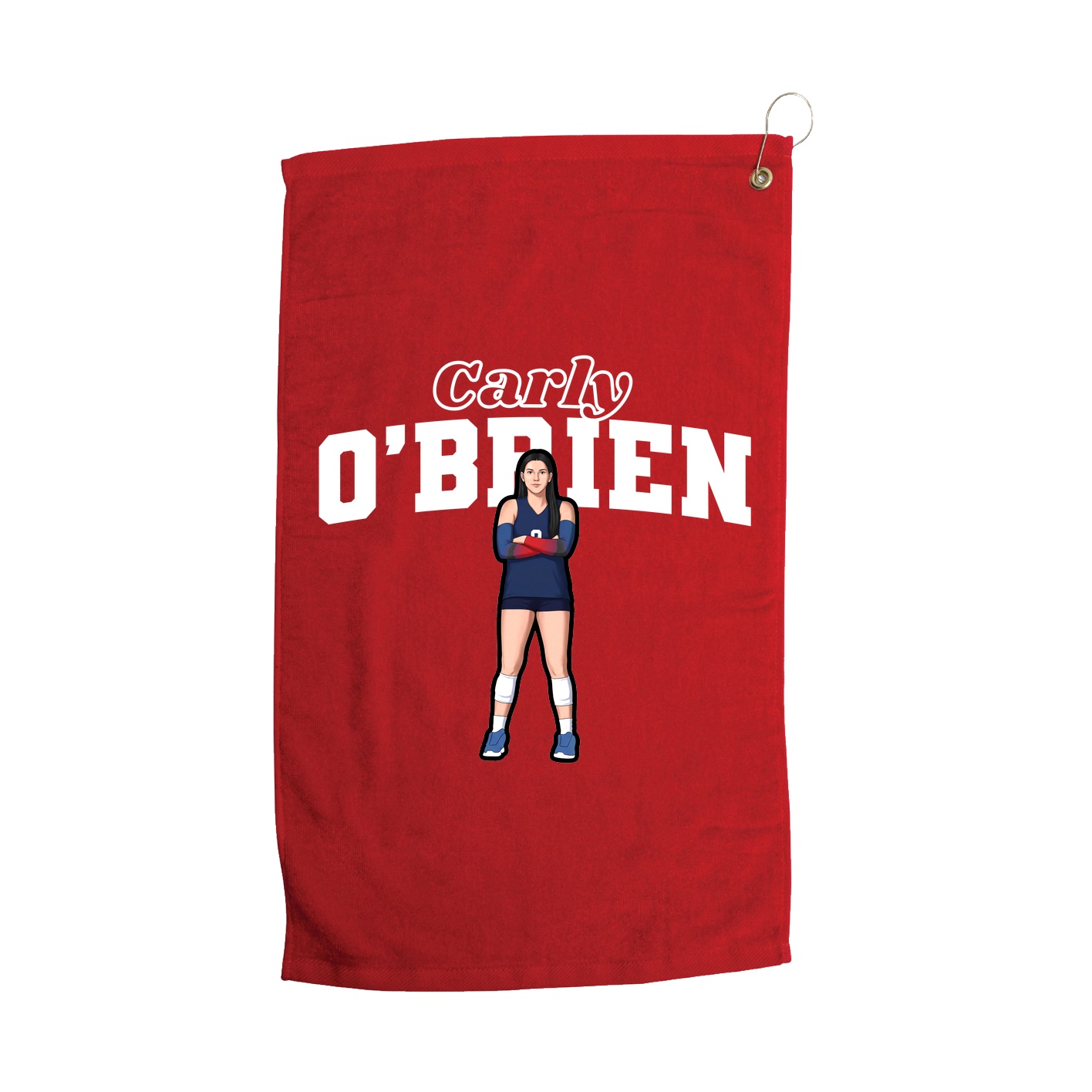 Golf Towel — Name Arch in Red