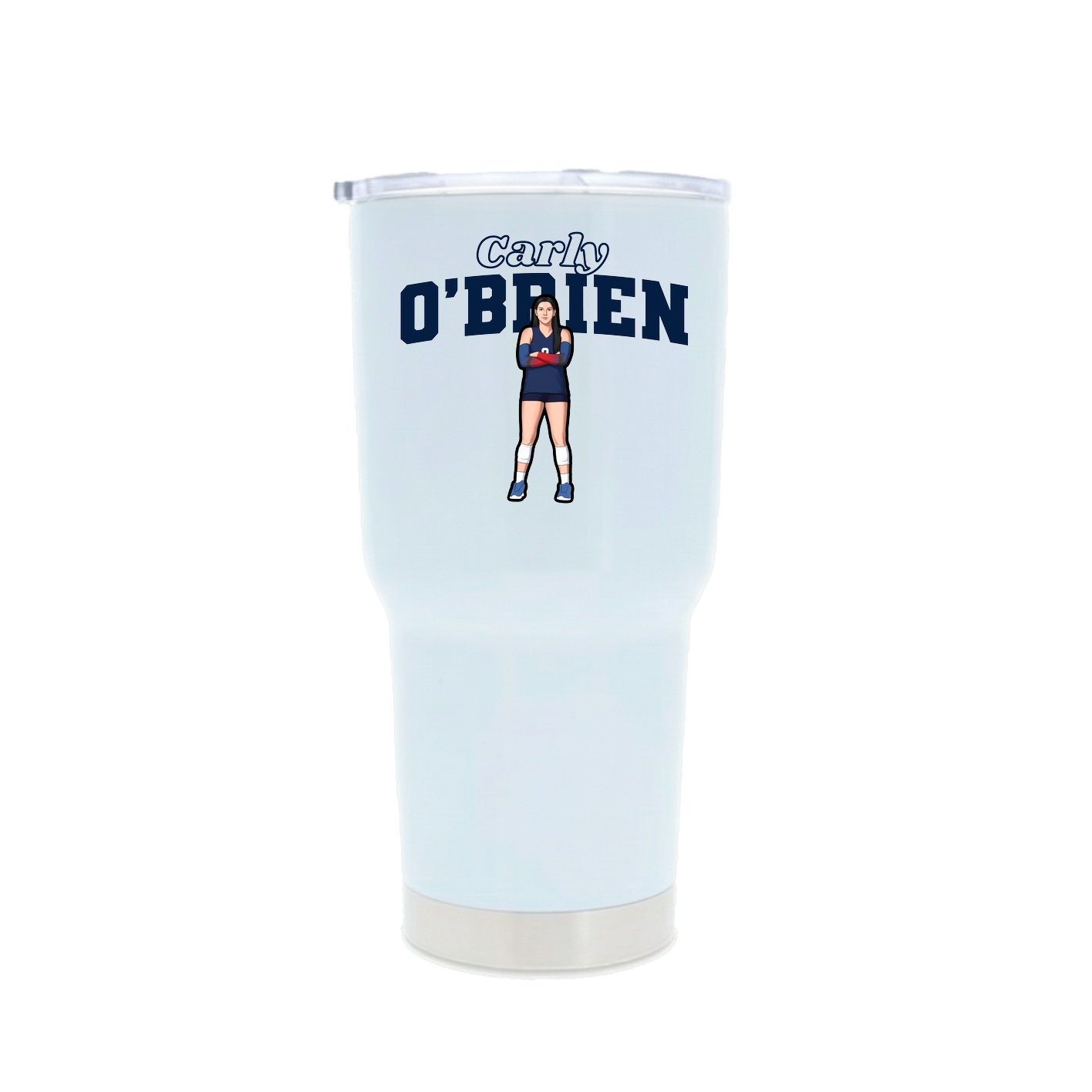 30oz Stainless Steel Tumbler — Name Arch in White