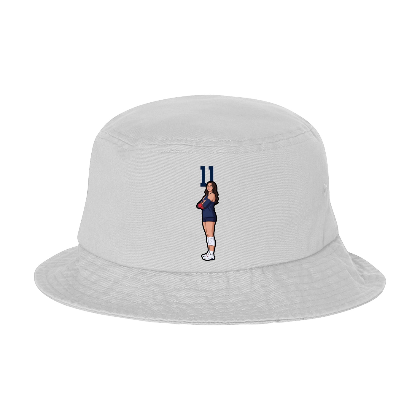 Bucket Cap — Number Top in White