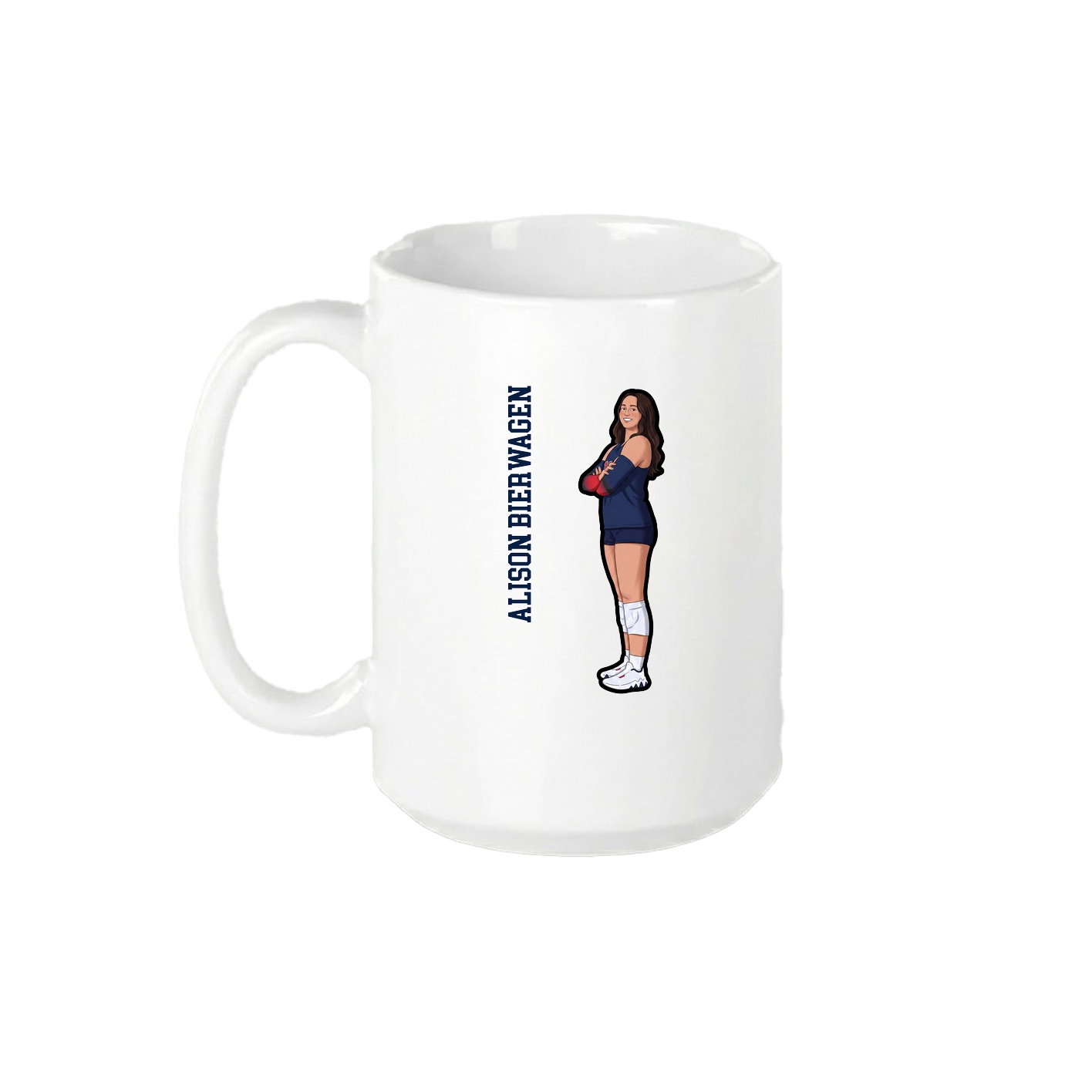15oz Coffee Mug — Name Vertical in White