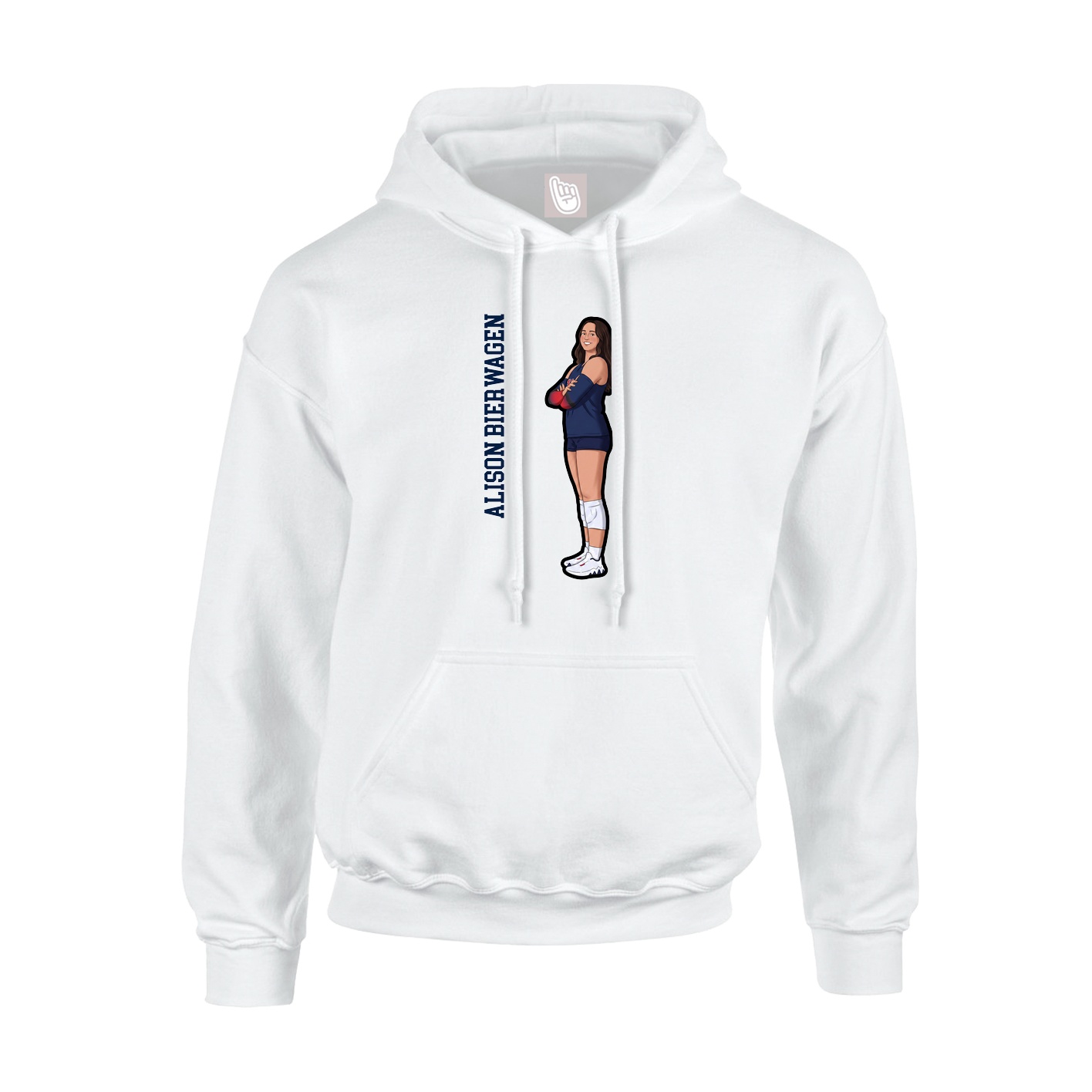 Hoodie — Name Vertical in White