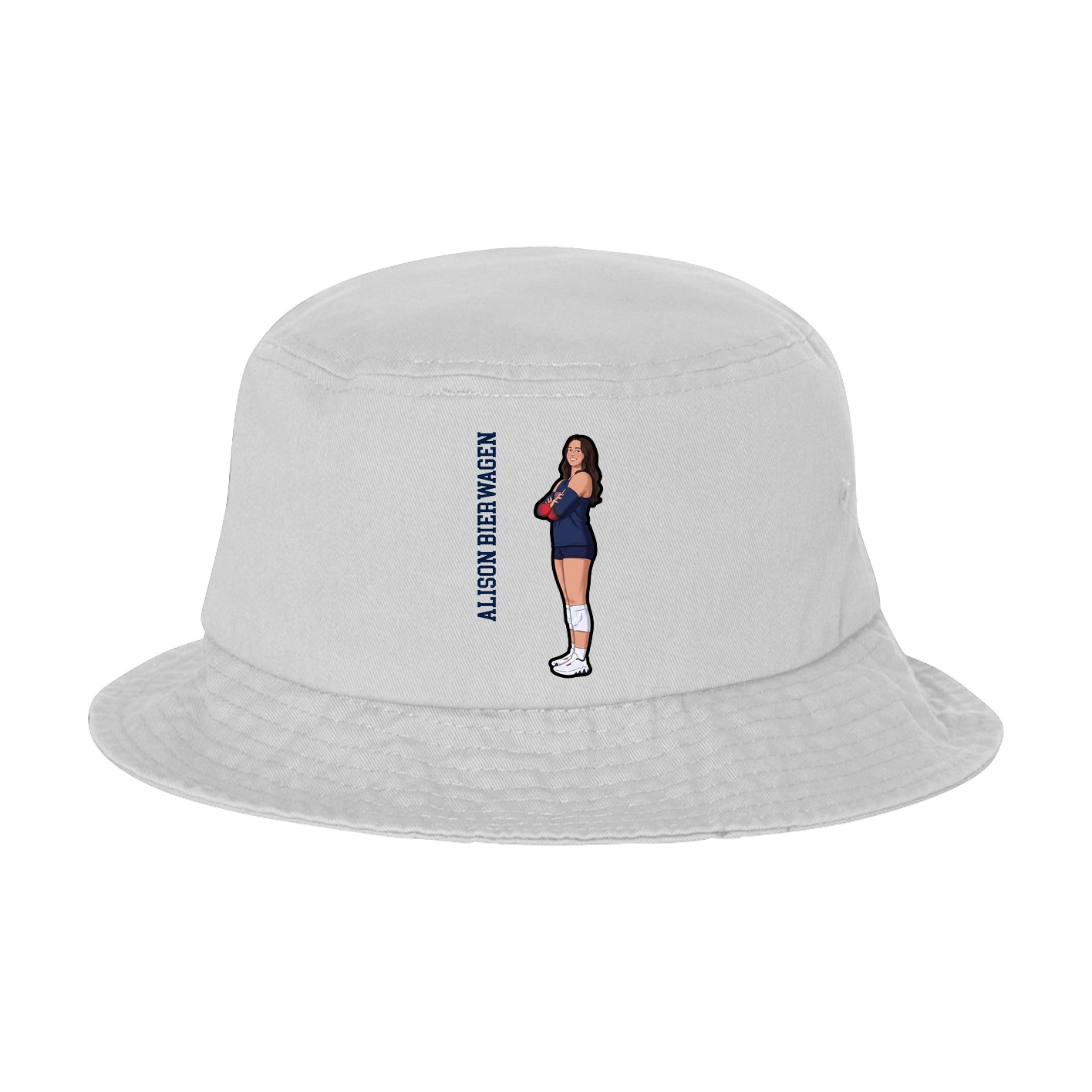 Bucket Cap — Name Vertical in White