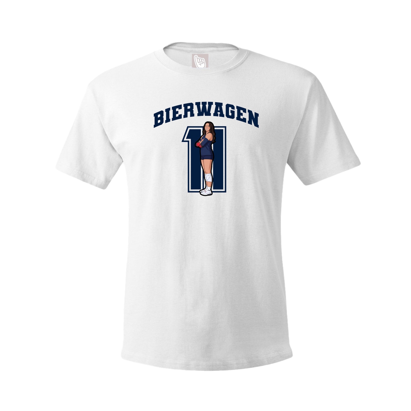 Youth Tee — Number in White