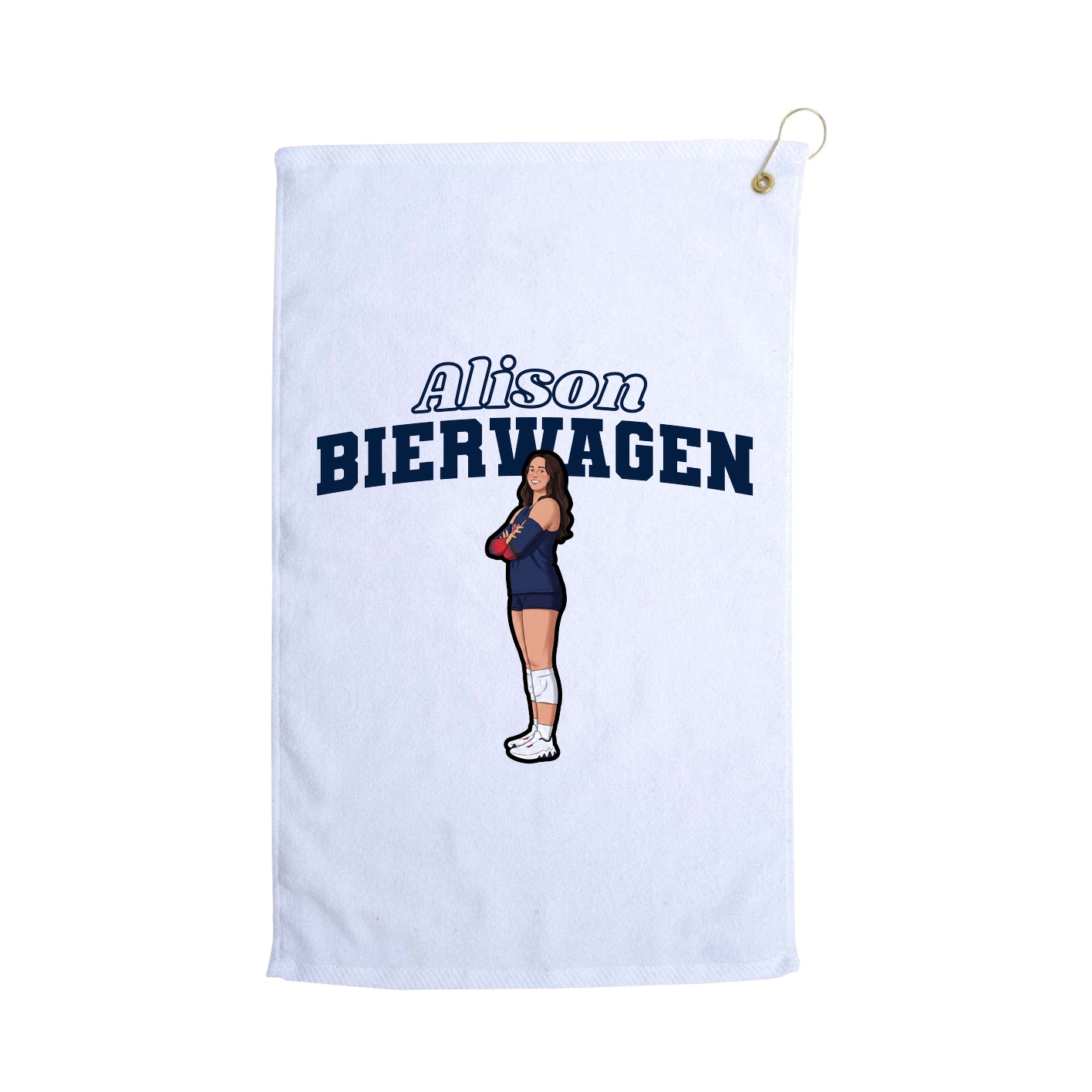 Golf Towel — Name Arch in White