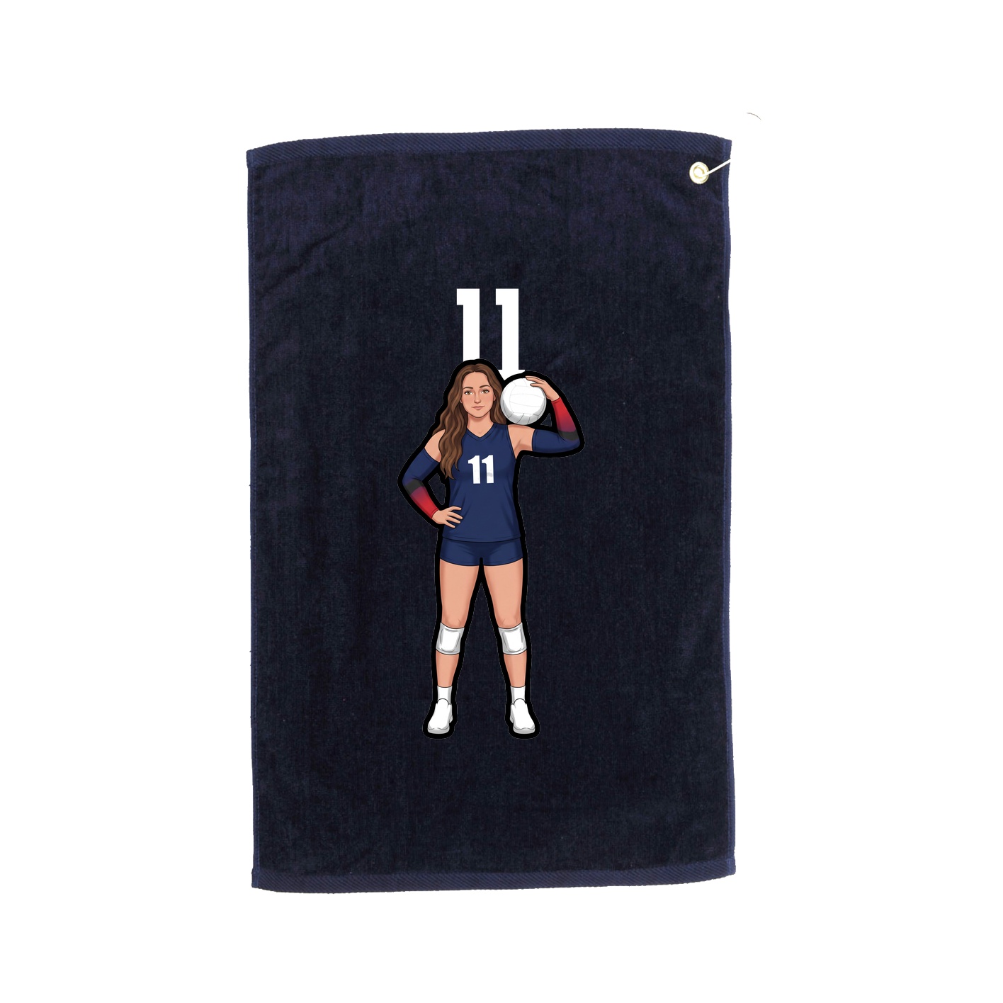 Golf Towel — Number Top in Navy