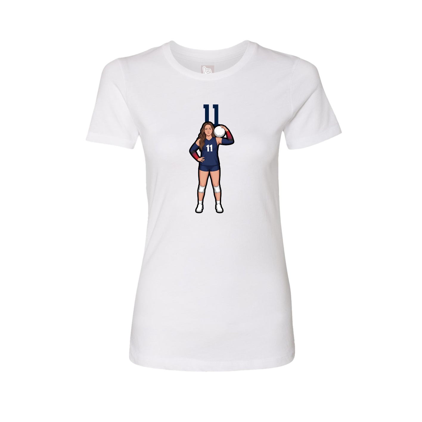 Fitted Women's Tee — Number Top in White