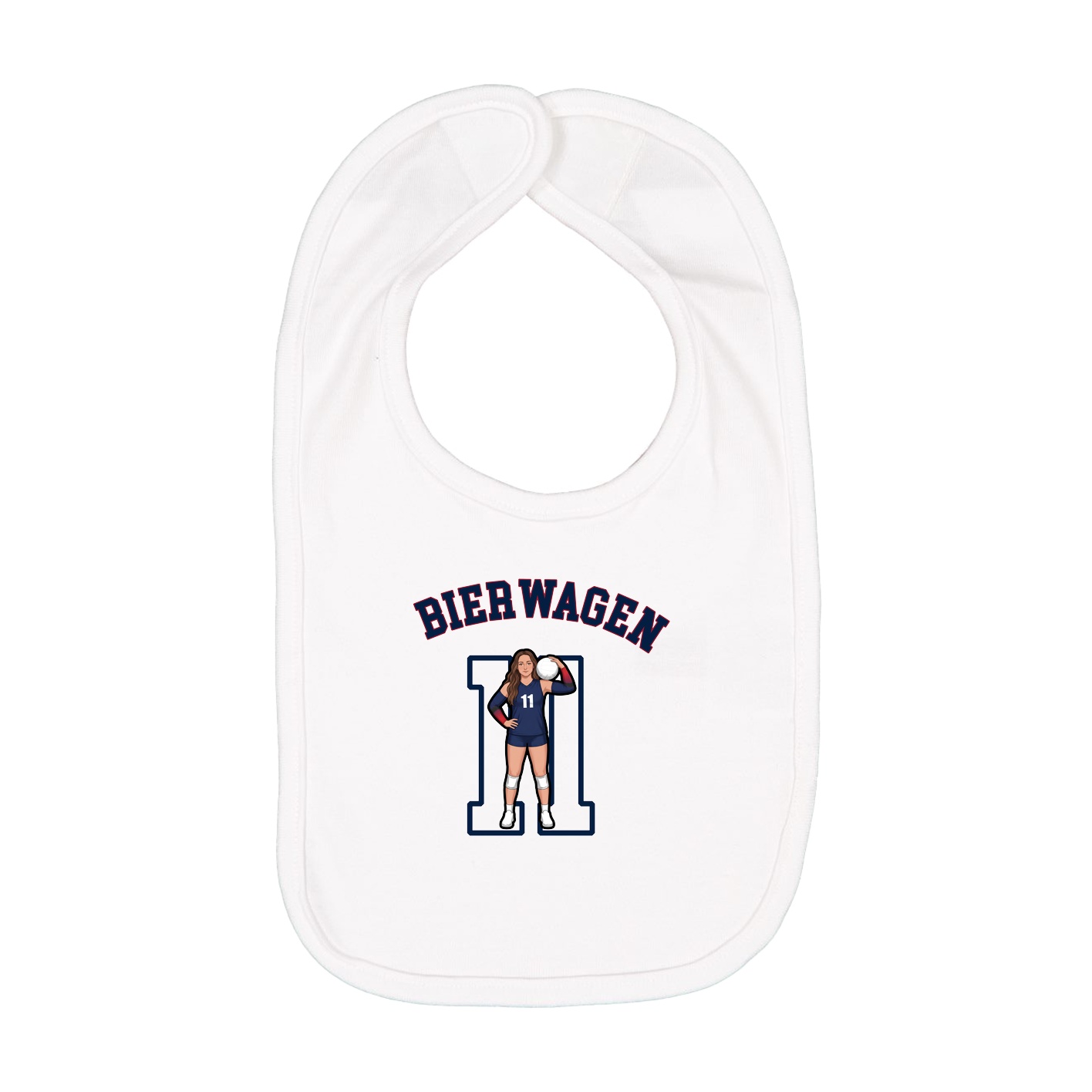 Infant Bib — Shirsey Arch in White