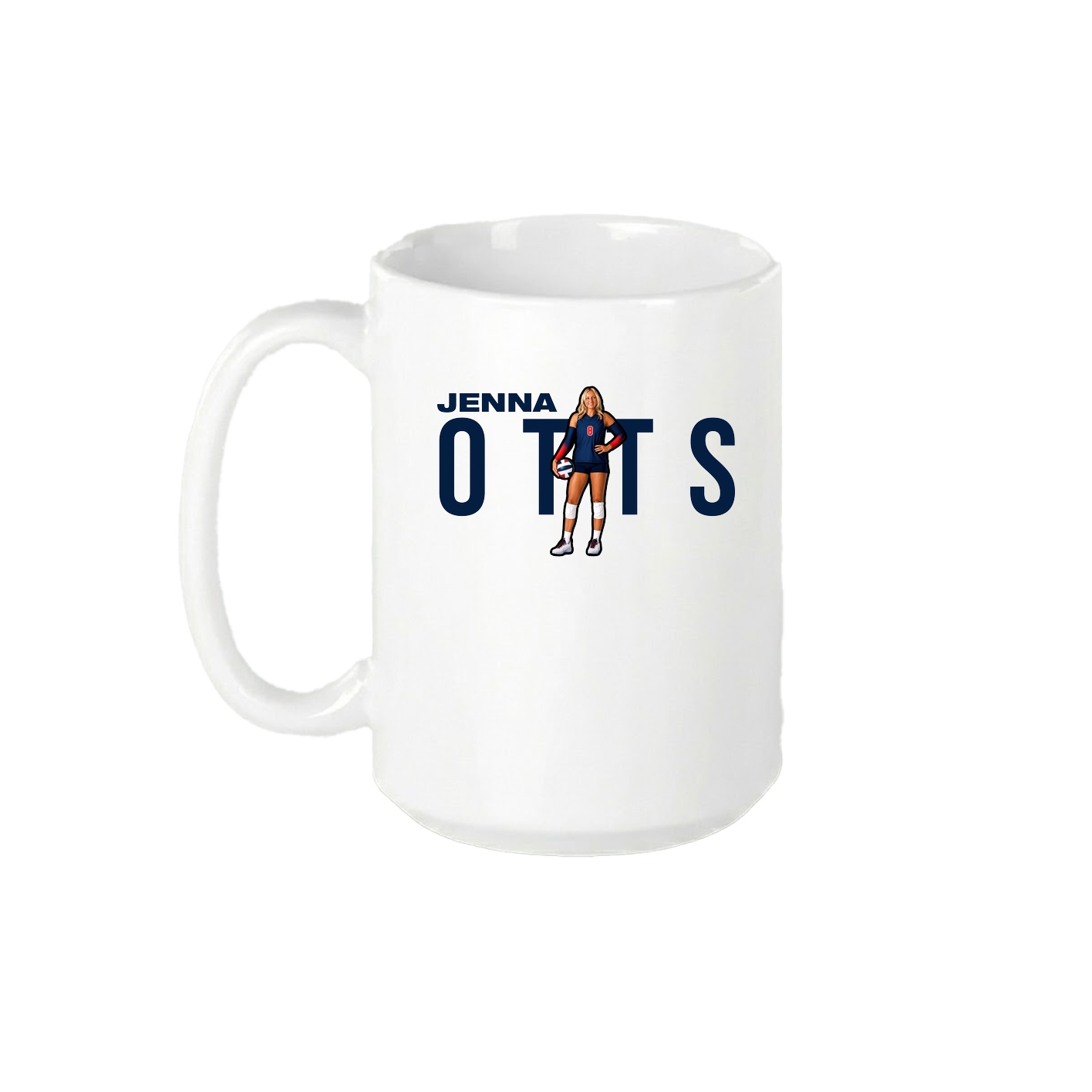 15oz Coffee Mug — Player Name in White