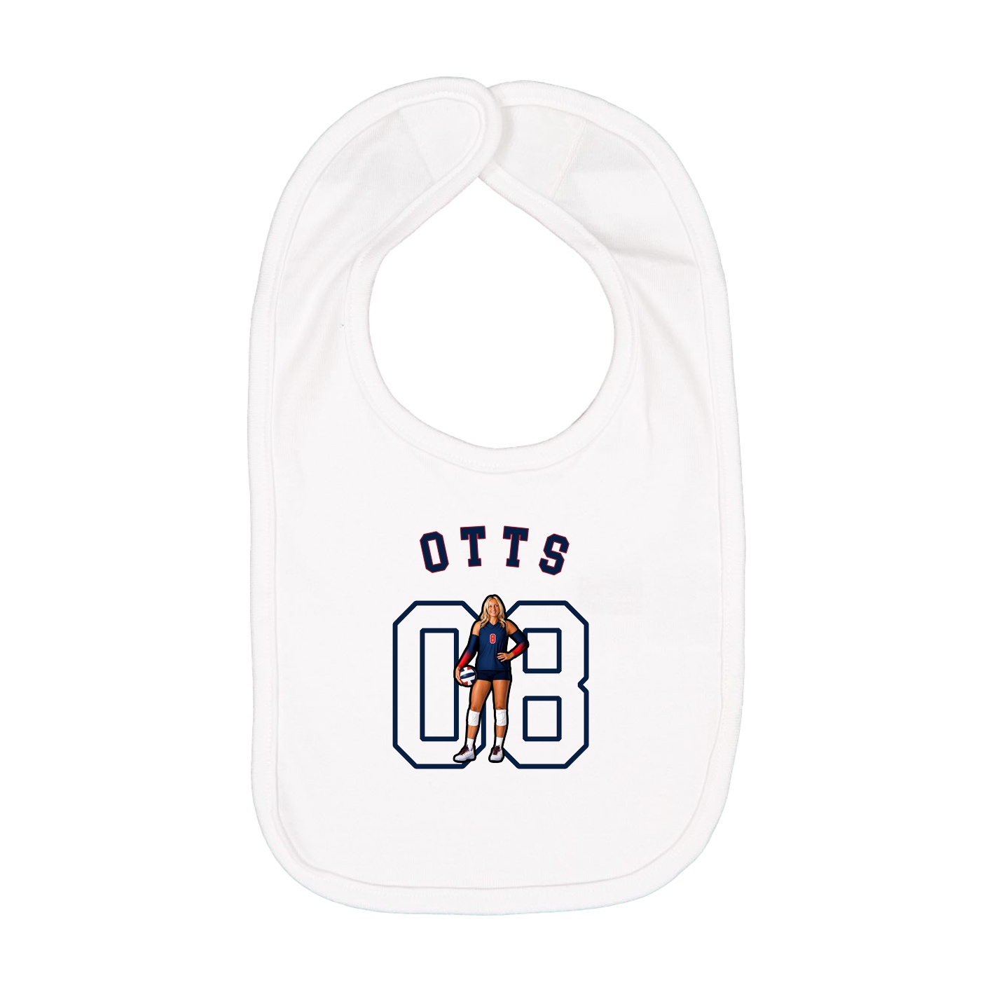 Infant Bib — Shirsey Arch in White
