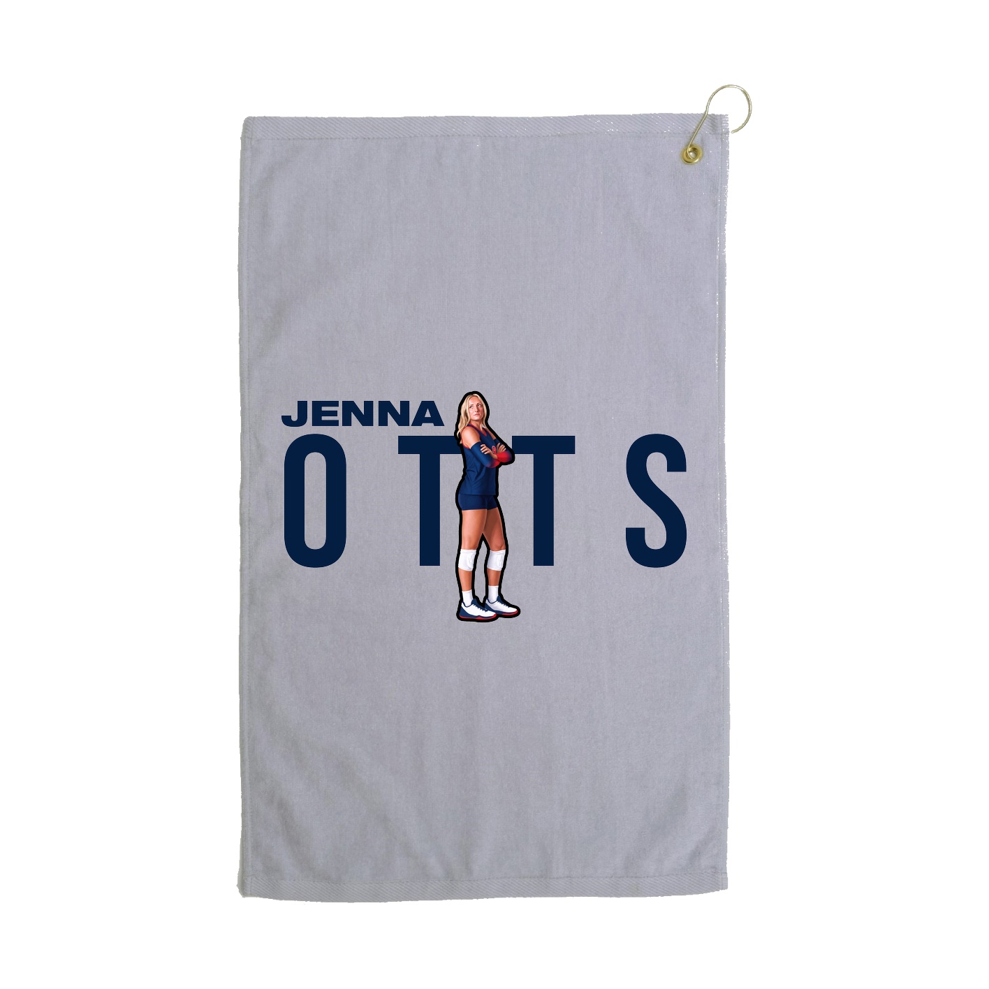 Golf Towel — Player Name in Grey