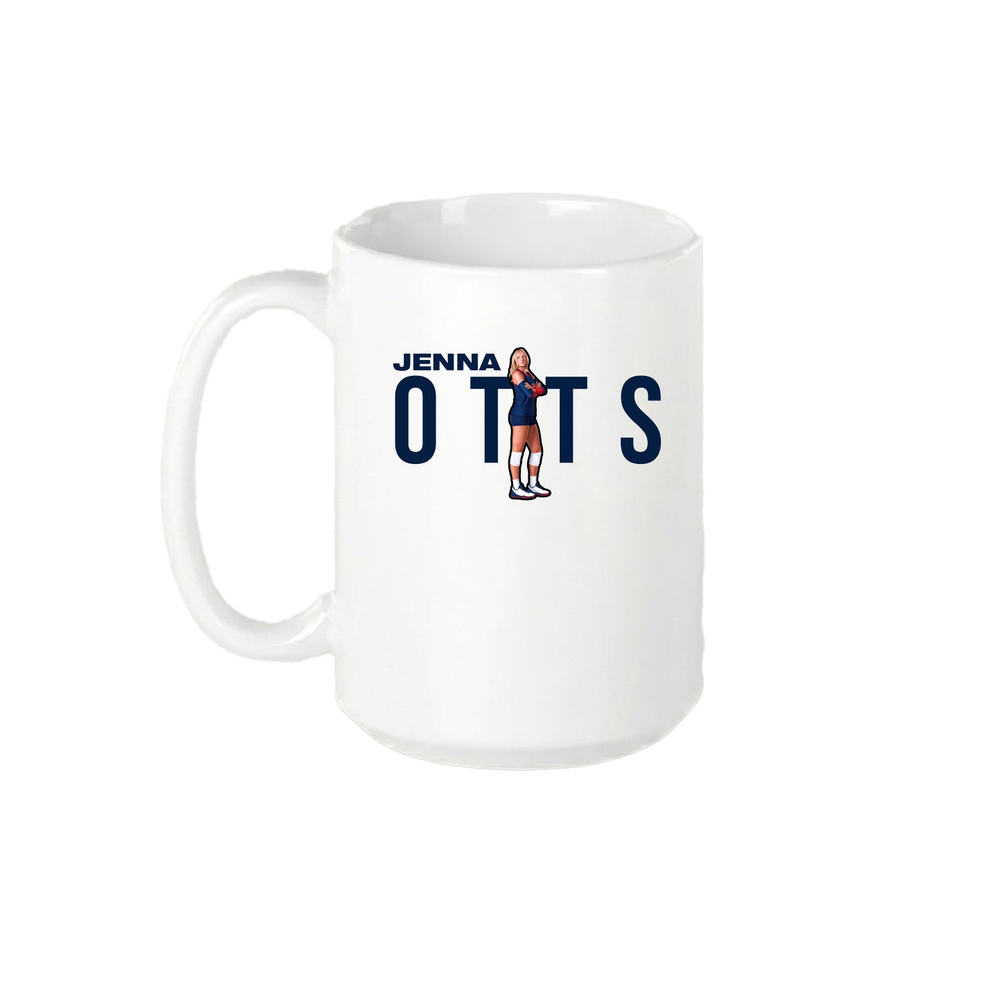 15oz Coffee Mug — Player Name in White