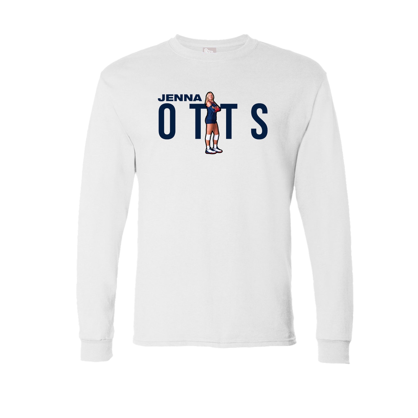 Long Sleeve Tee — Player Name in White