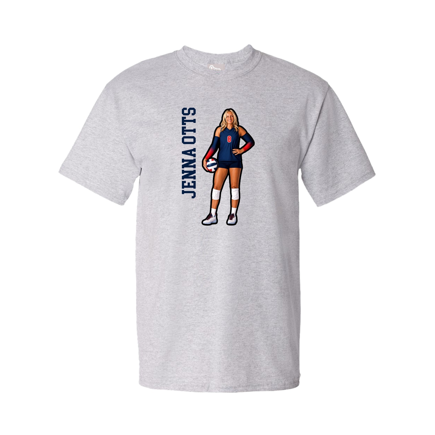 Youth Tee — Name Vertical in Grey