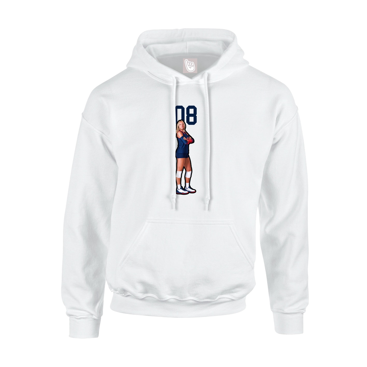 Hoodie — Number Top in White