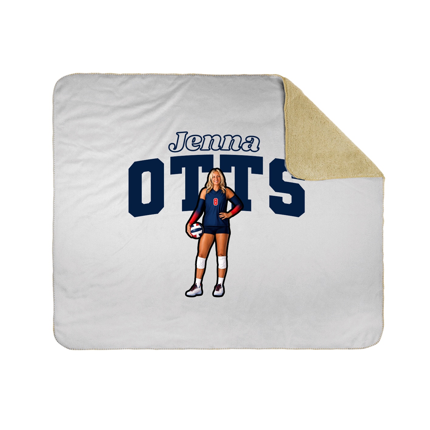 Throw Blanket — Name Arch in White