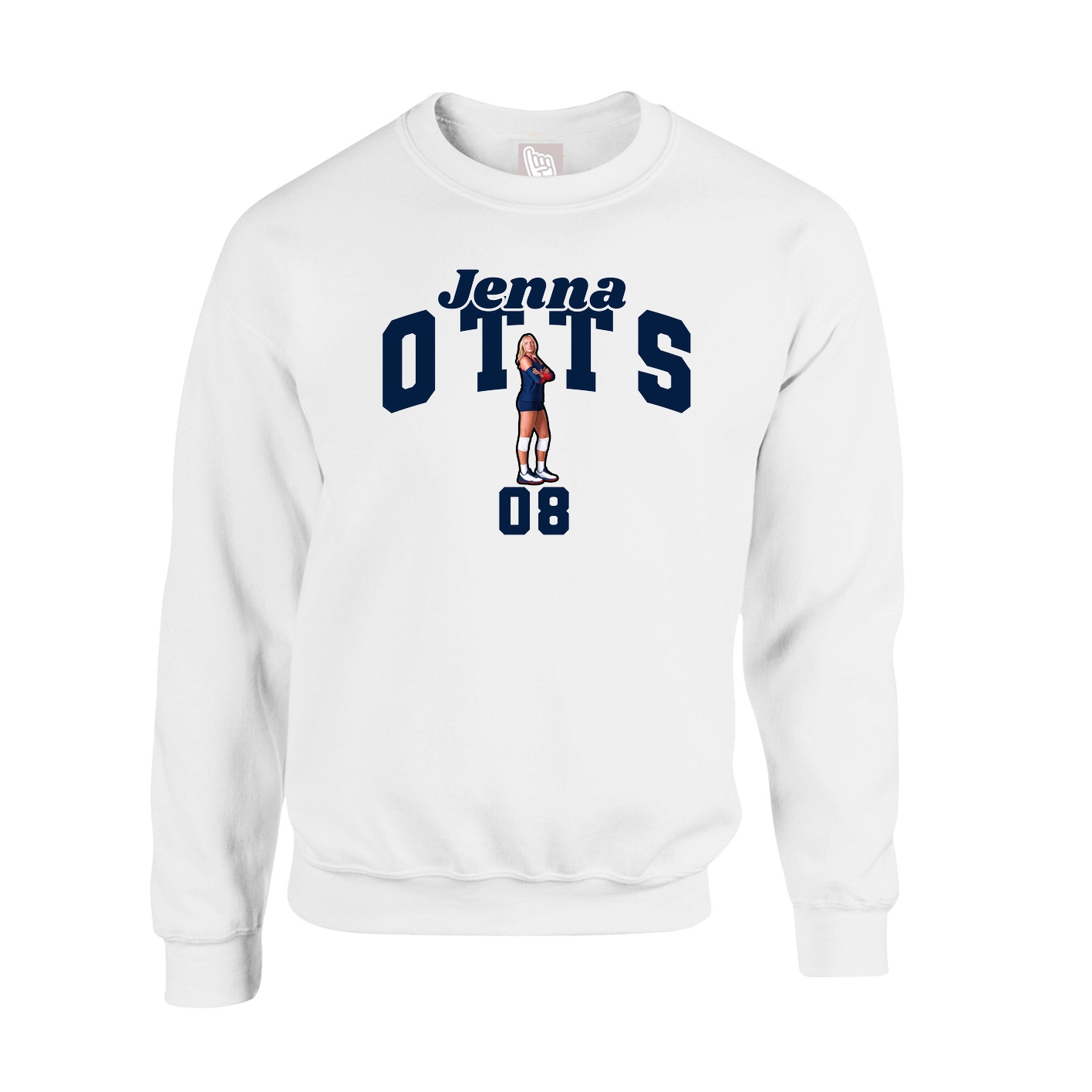 Fleece Crew — Signature Arch in White