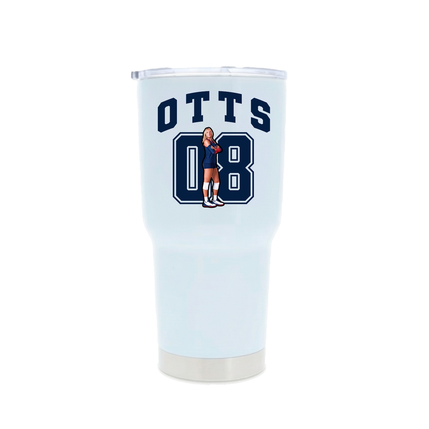 30oz Stainless Steel Tumbler — Number in White