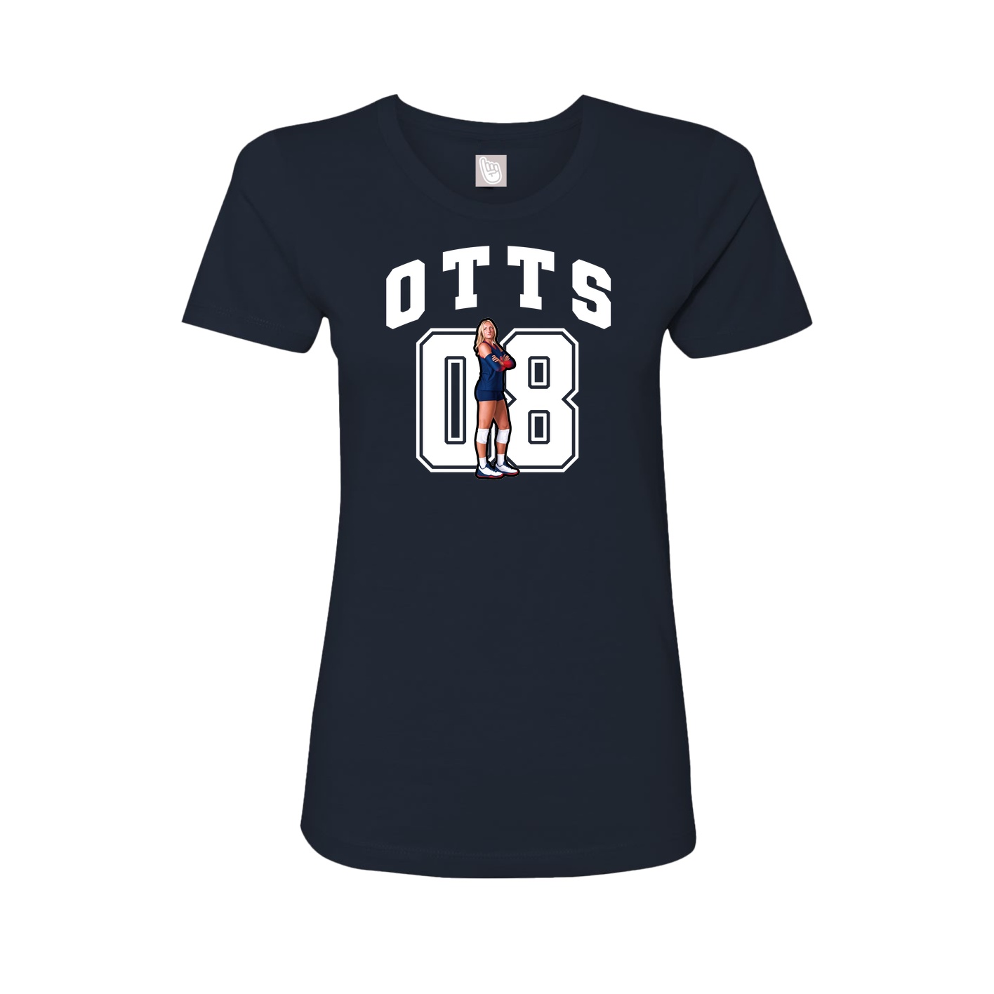 Fitted Women's Tee — Number in Navy