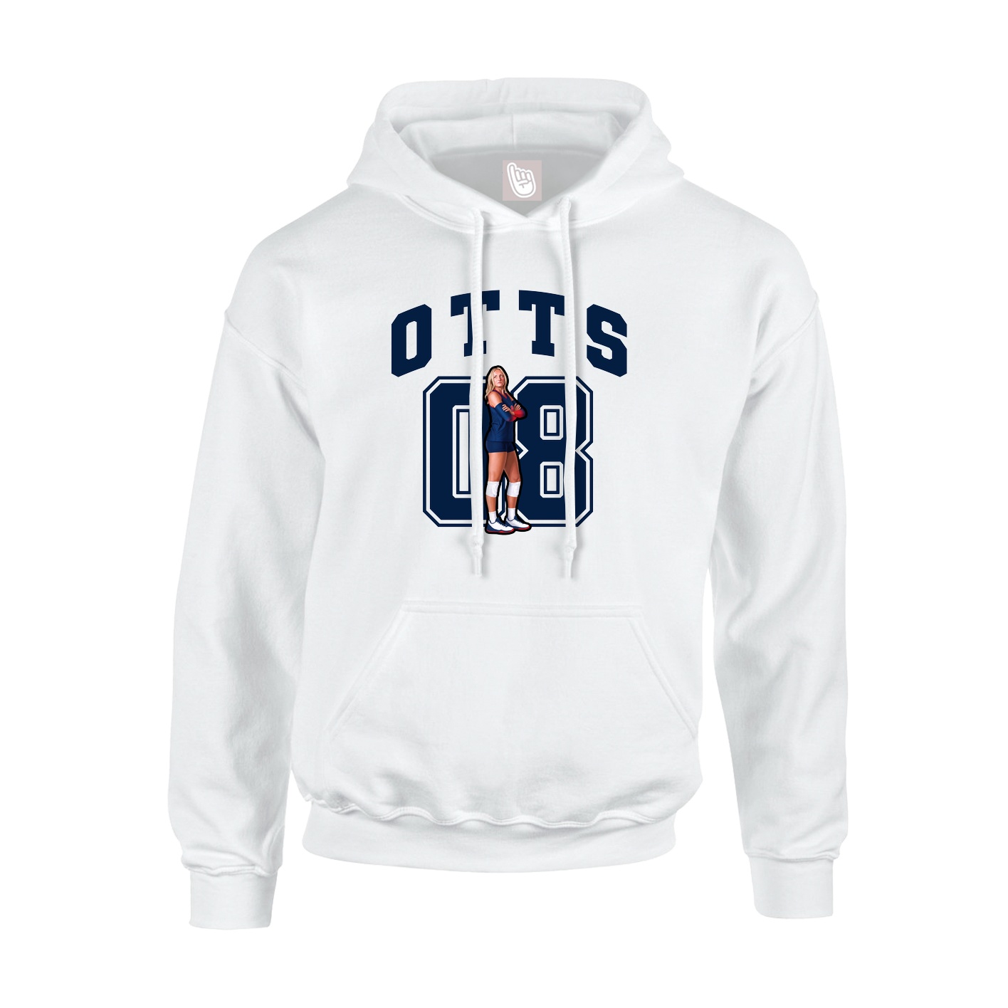 Hoodie — Number in White