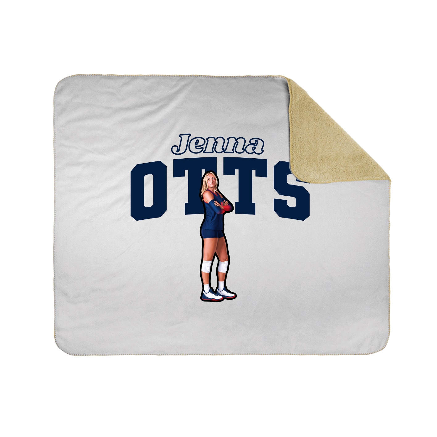 Throw Blanket — Name Arch in White