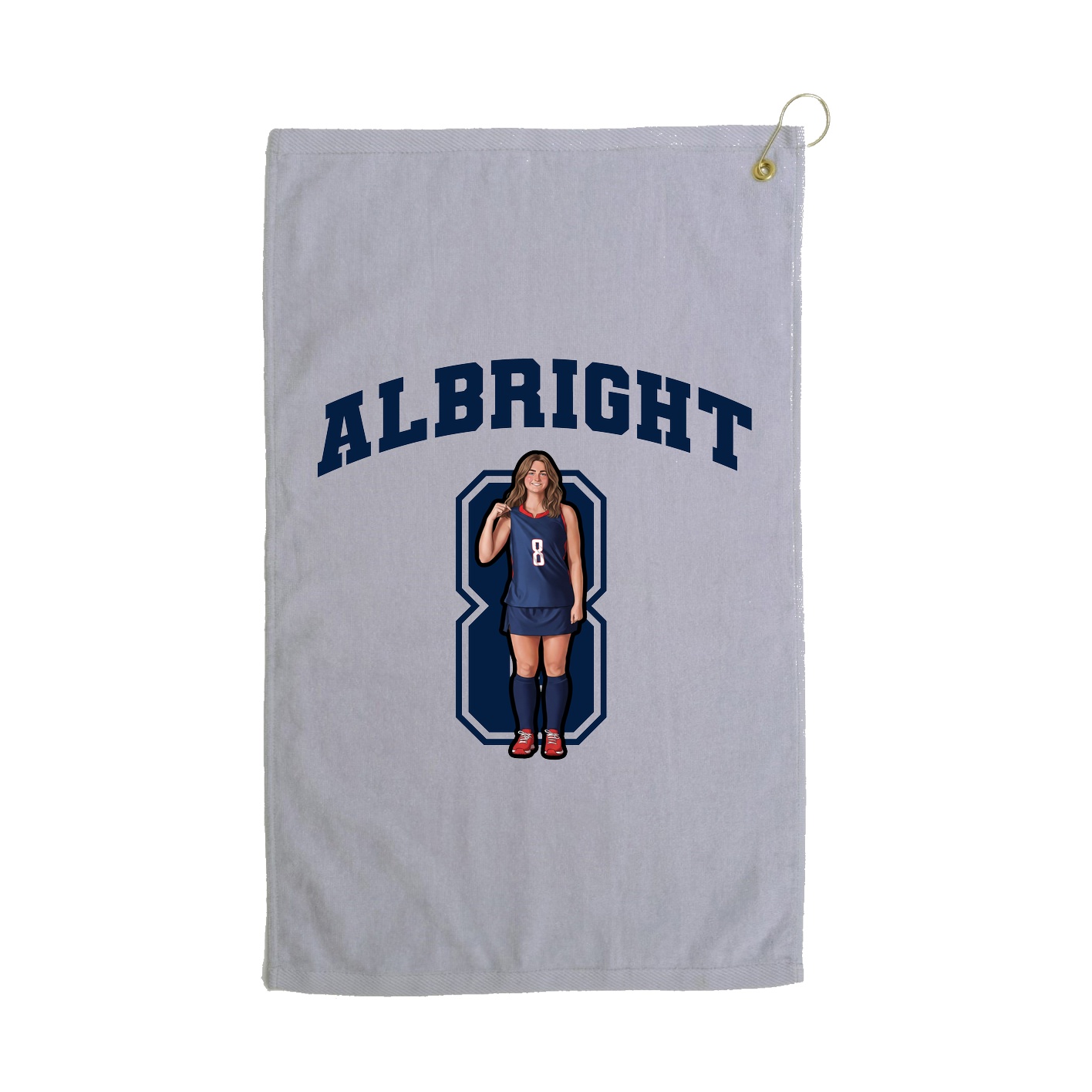 Golf Towel — Number in Grey