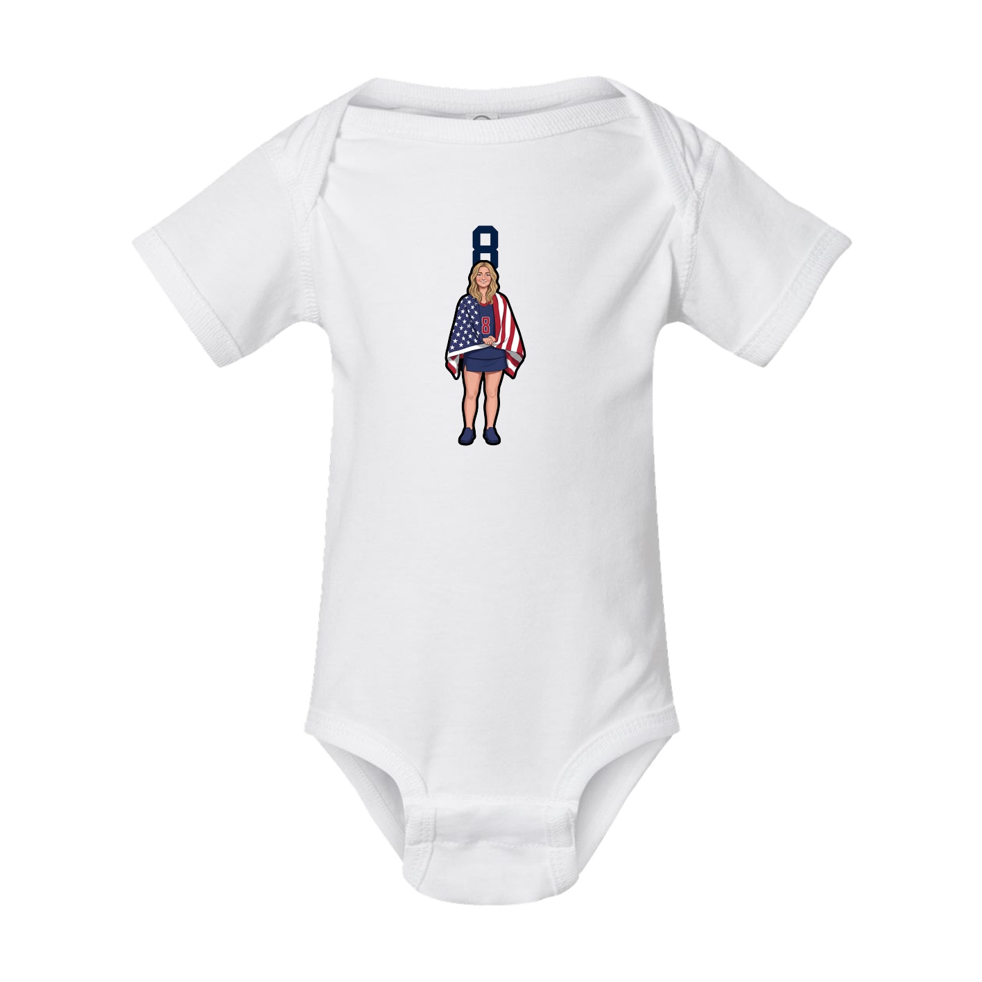 Baby Onesie — Number Top in White