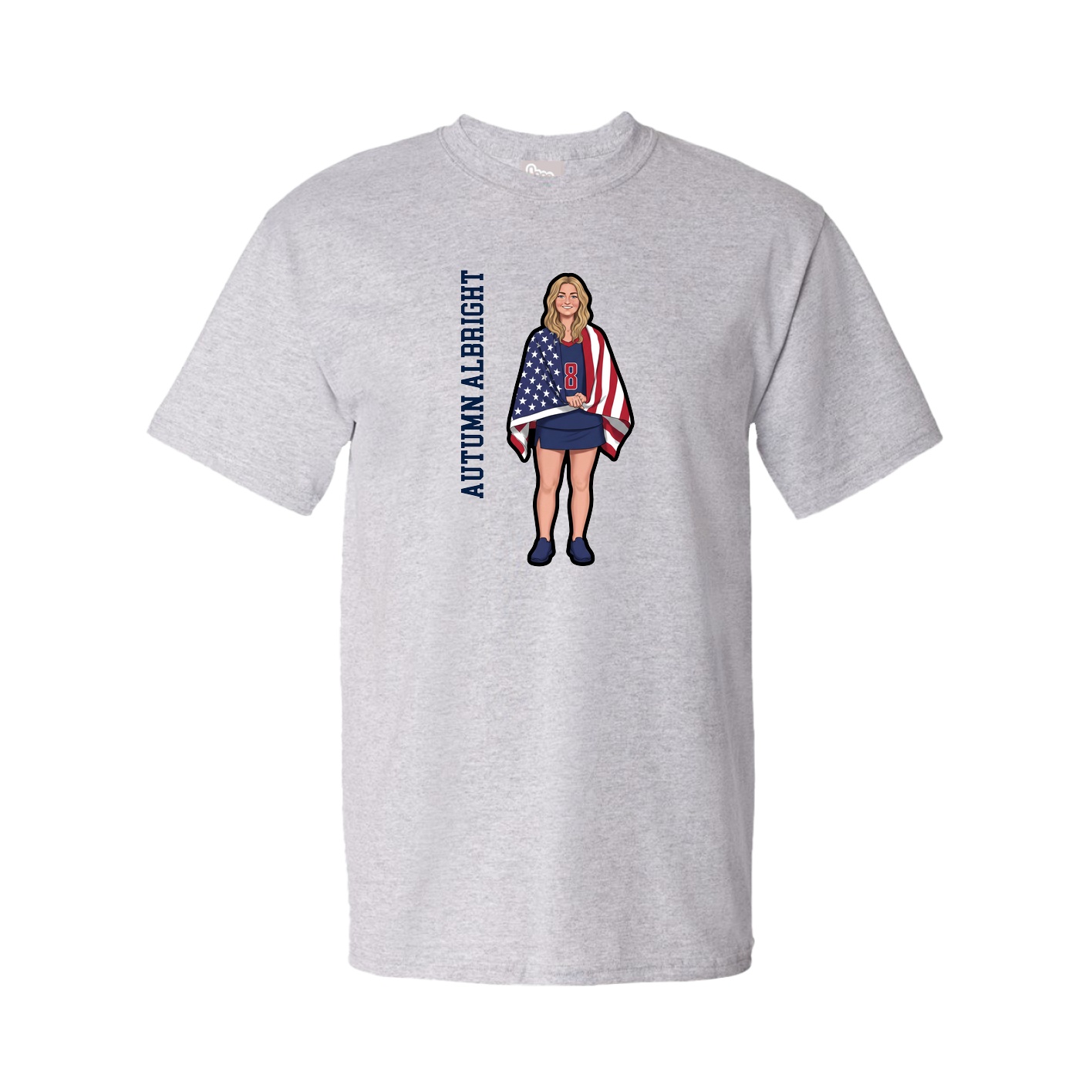 Tee — Name Vertical in Grey