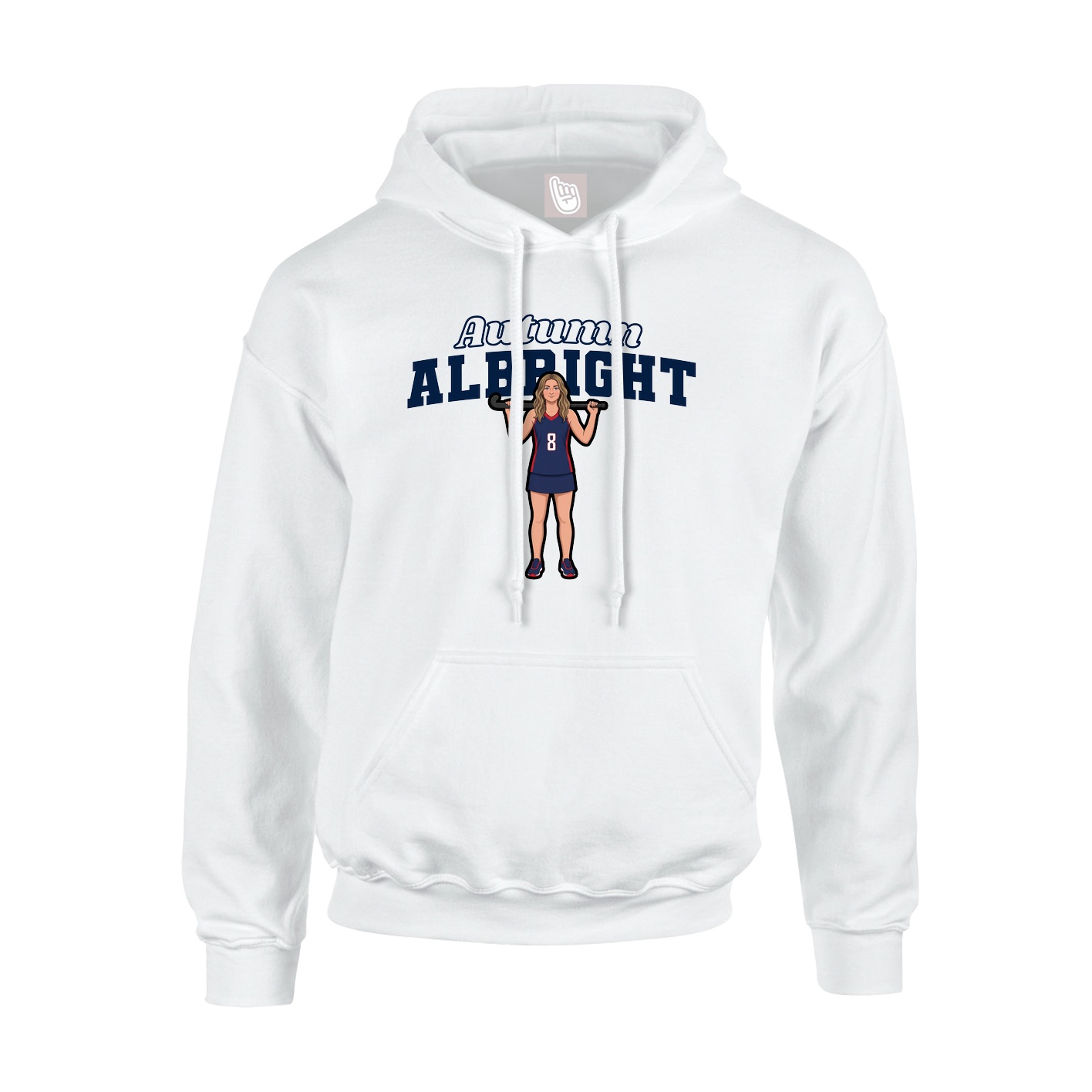 Hoodie — Name Arch in White