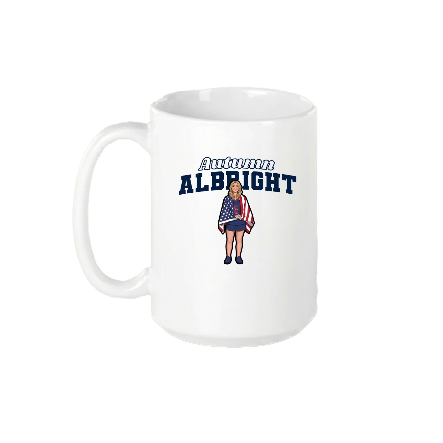 15oz Coffee Mug — Name Arch in White