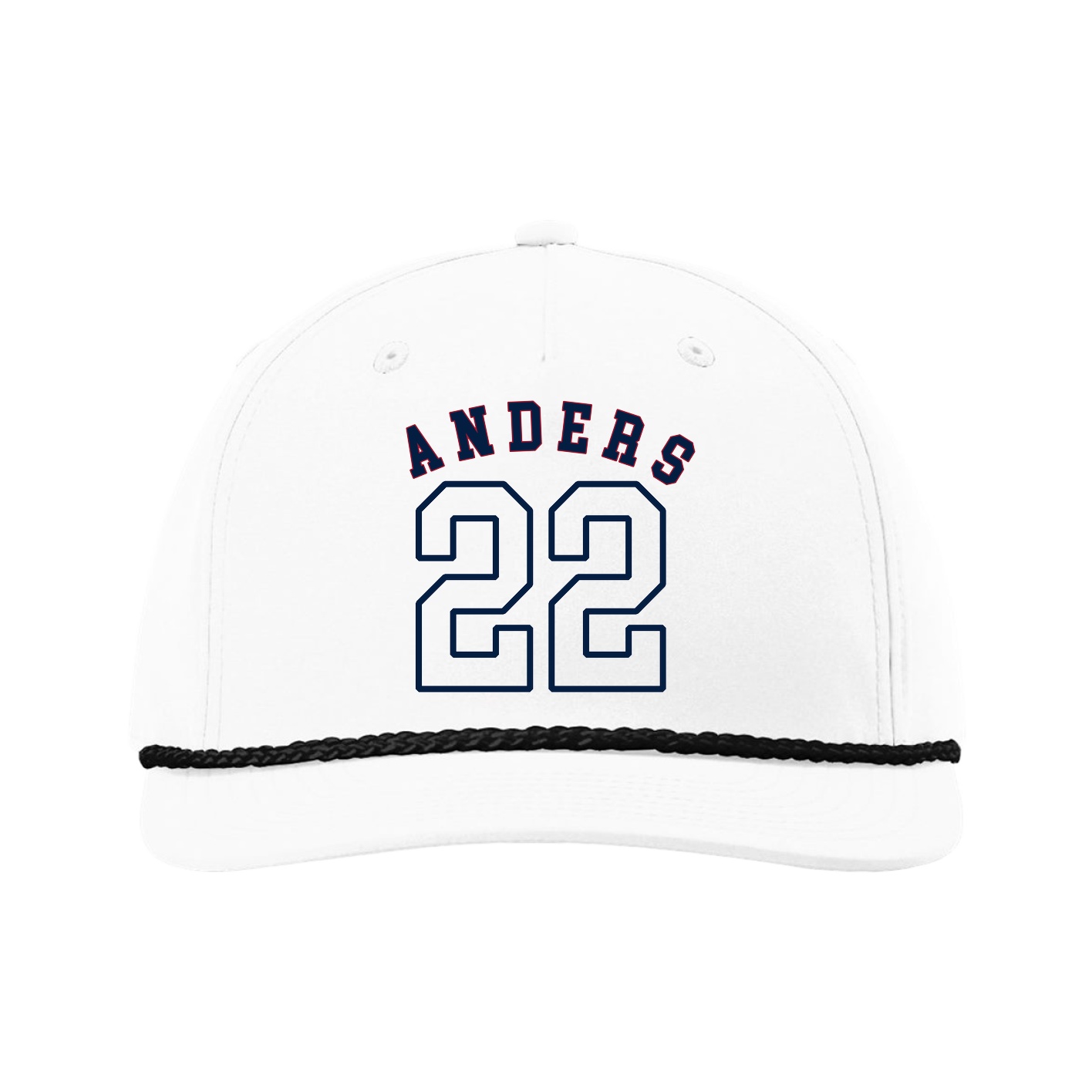 Five-Panel Classic Rope Cap — Shirsey Arch in White