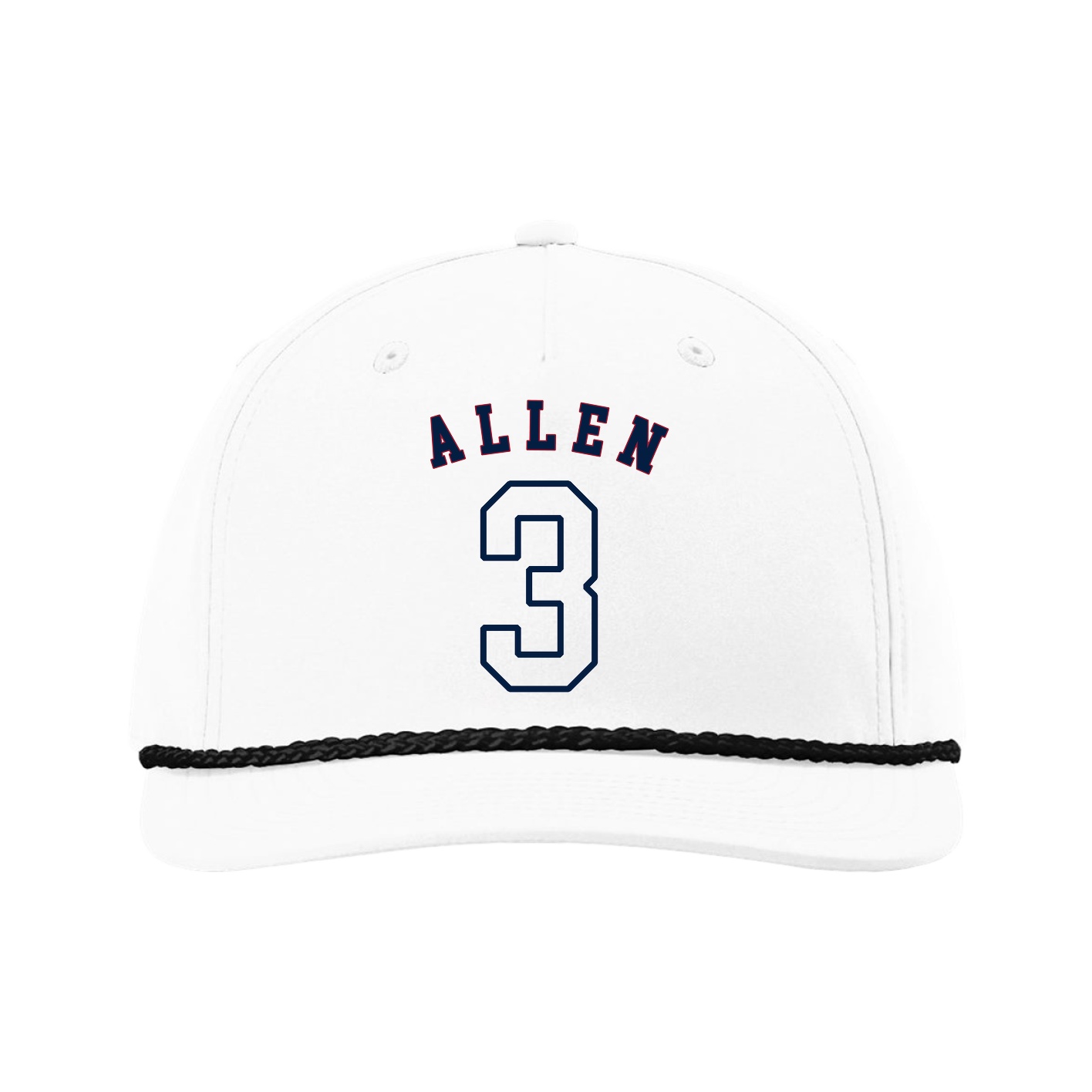 Five-Panel Classic Rope Cap — Shirsey Arch in White