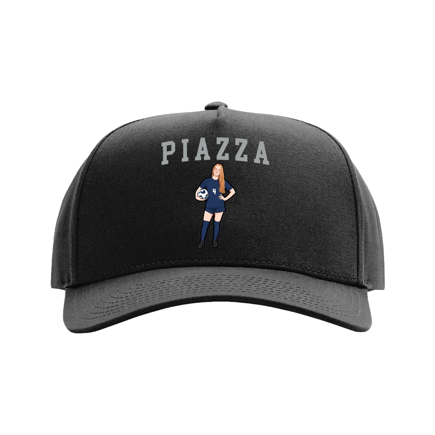 Full Fabric Five-Panel Champ Cap — Shirsey in Black