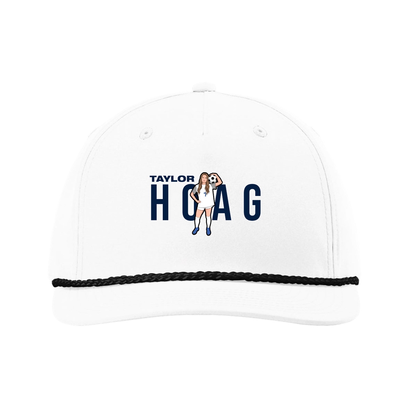 Five-Panel Classic Rope Cap — Player Name in White