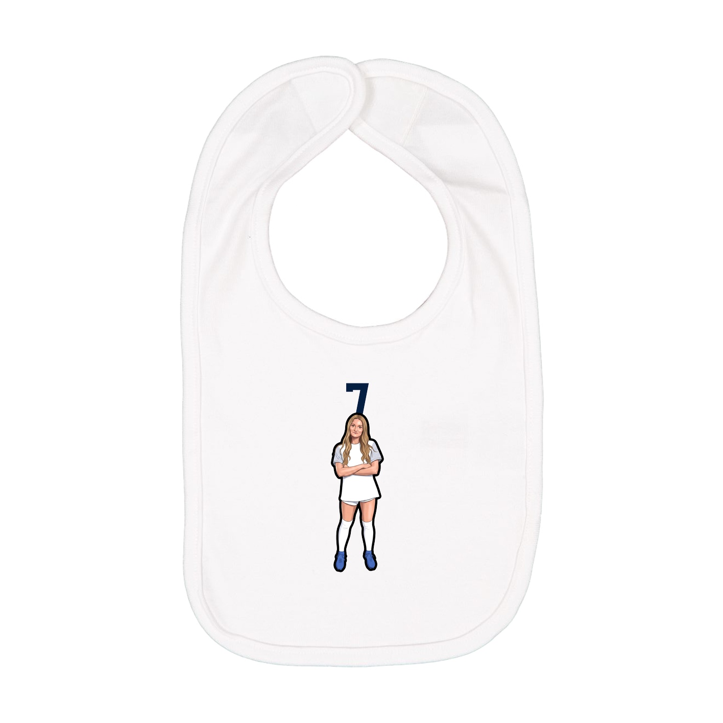 Infant Bib — Number Top in White